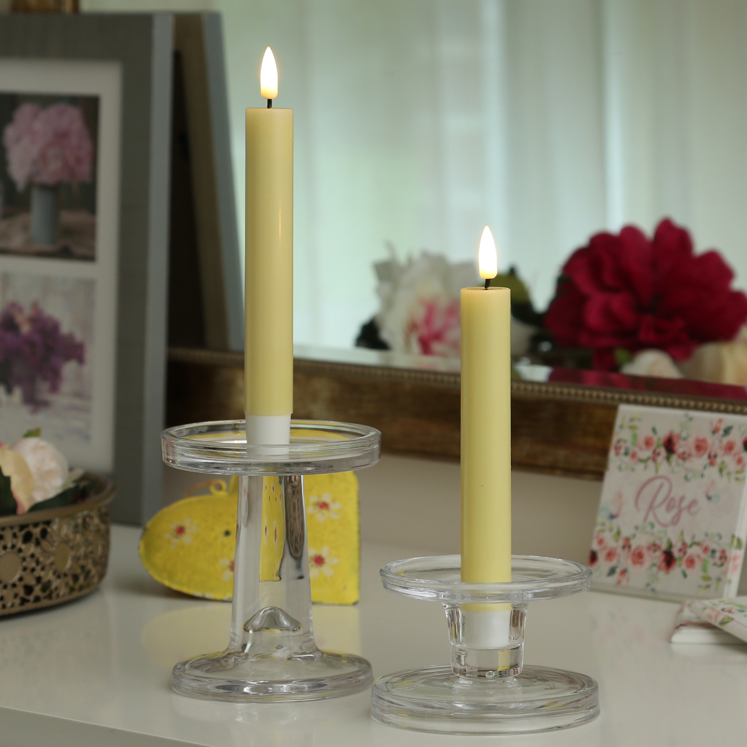 LED Stabkerzen MIA - Echtwachs - realistische 3D Flamme - H: 15cm - Batteriebetrieb - gelb - 2 Stk LED Stabkerzen MIA - Echtwachs - realistische 3D Flamme - H: 15cm - Batteriebetrieb - gelb - 2 Stk