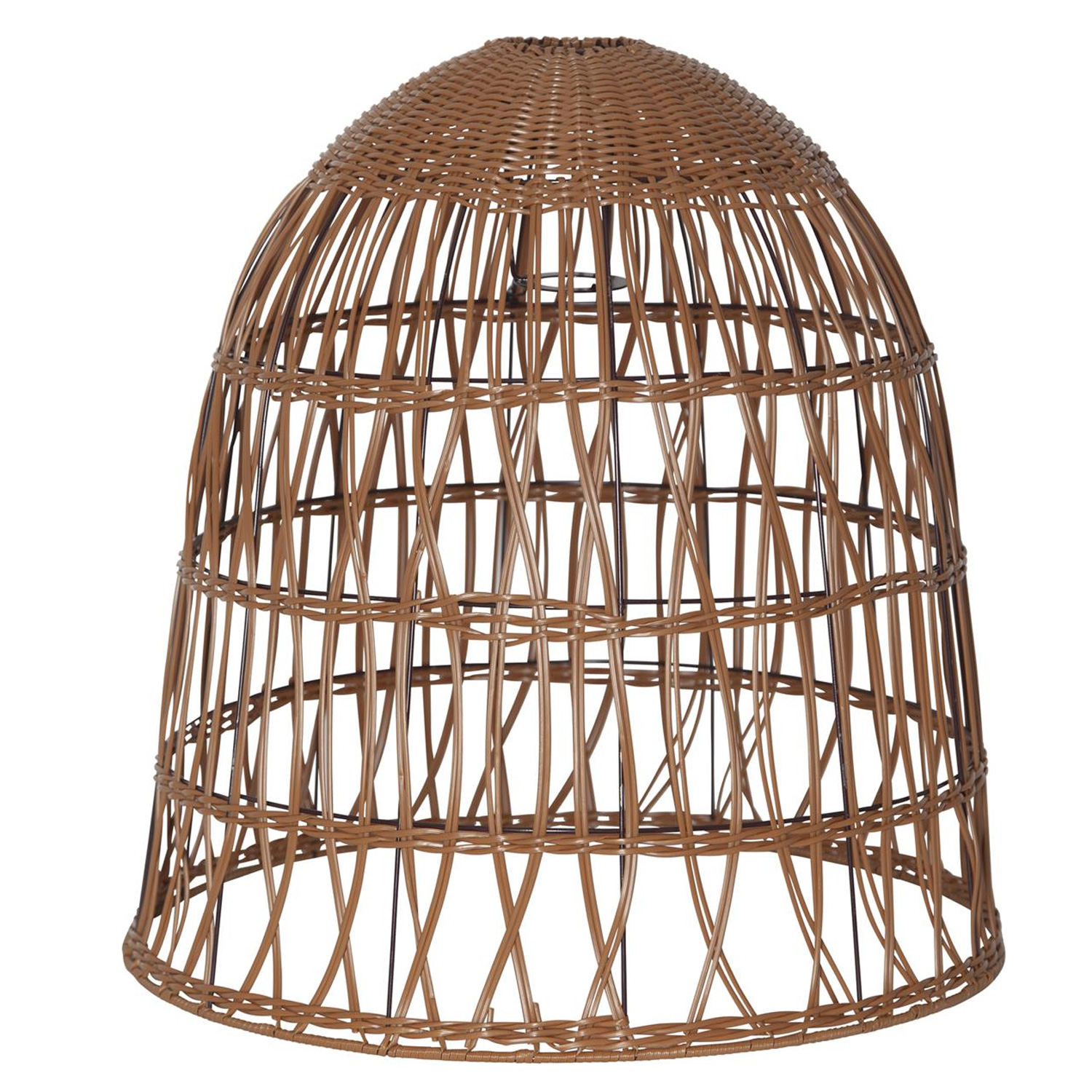 Lampenschirm BELL wetterfest - Rattan-Optik - für E27 Fassungen - D: 48cm/H: 50cm - braun