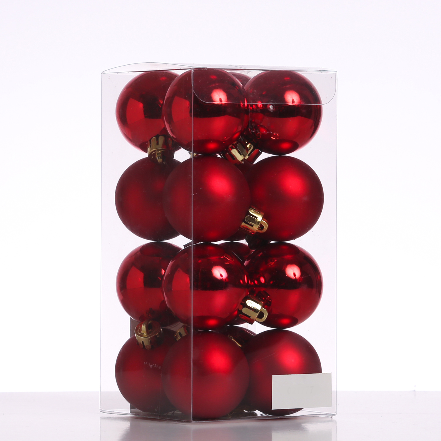 Christbaumkugel - Weihnachtsbaumkugel  - bruchfest - D: 4cm - glänzend und matt - rot - 16er Set Christbaumkugel - Weihnachtsbaumkugel  - bruchfest - D: 4cm - glänzend und matt - rot - 16er Set