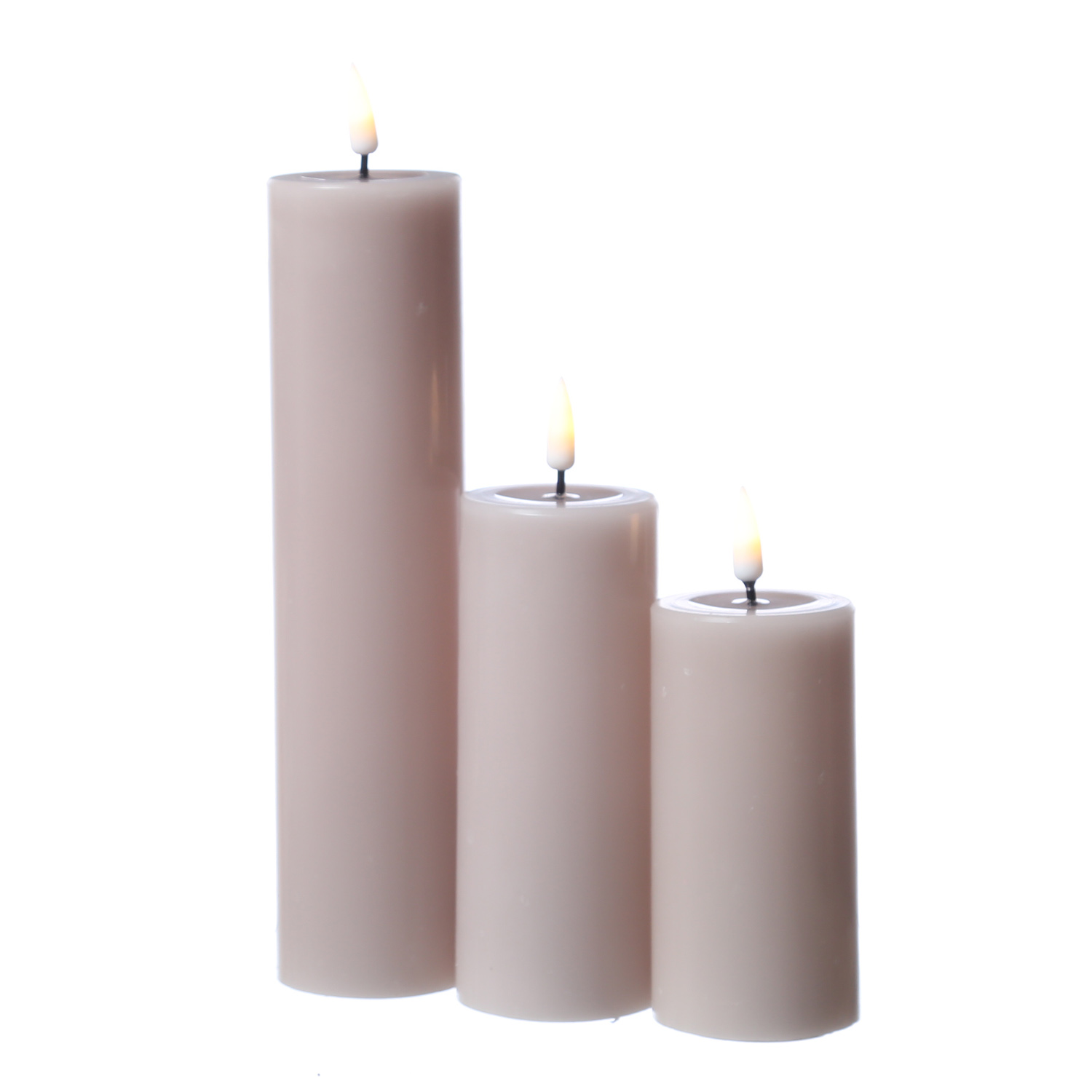 LED Stumpenkerze MIA - Echtwachs - realistische 3D Flamme - H: 20cm - D: 5cm - altrosa LED Stumpenkerze MIA - Echtwachs - realistische 3D Flamme - H: 20cm - D: 5cm - altrosa