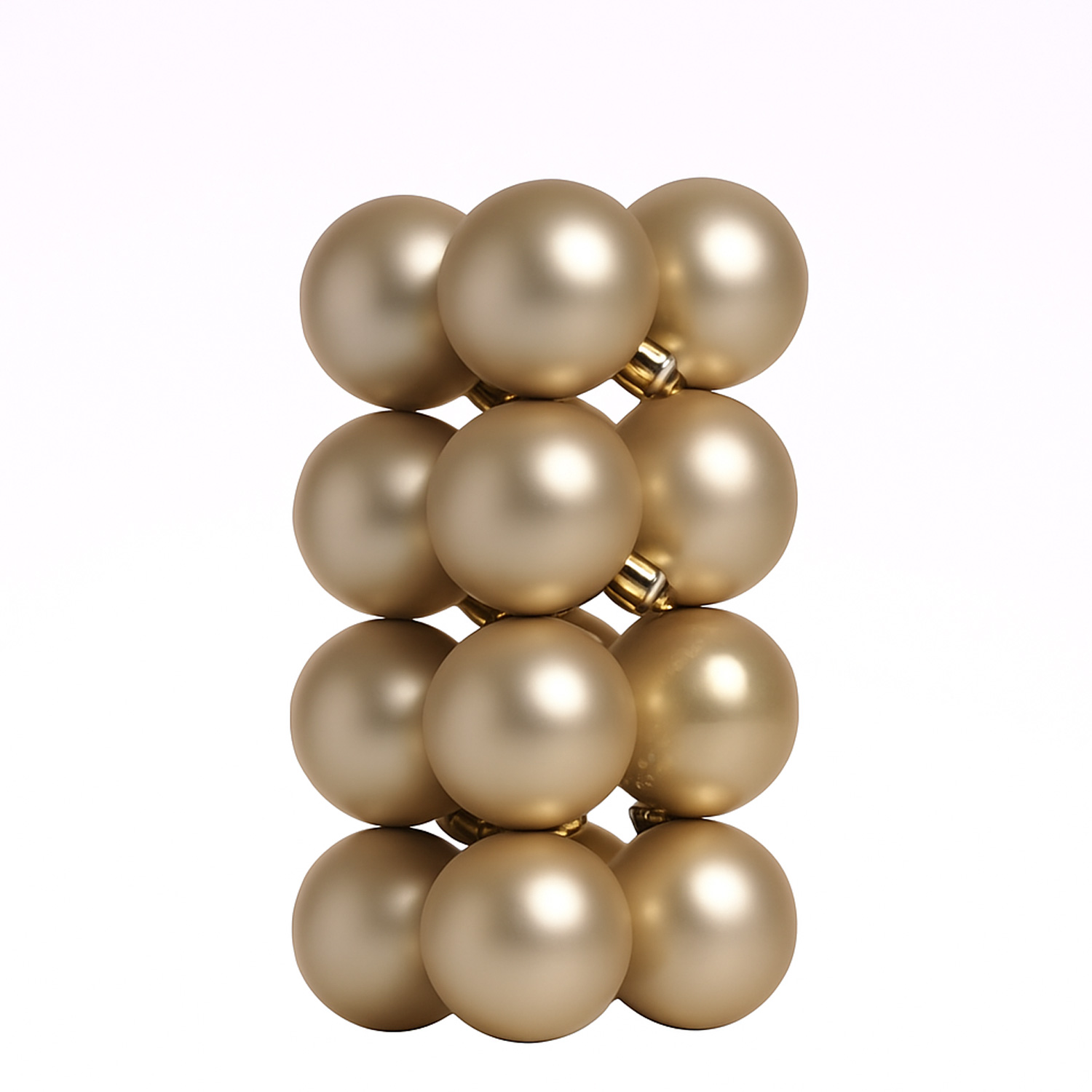 Christbaumkugeln - Weihnachtsbaumkugeln - bruchfest - D 4cm - glänzend/matt - creme - 16er Set