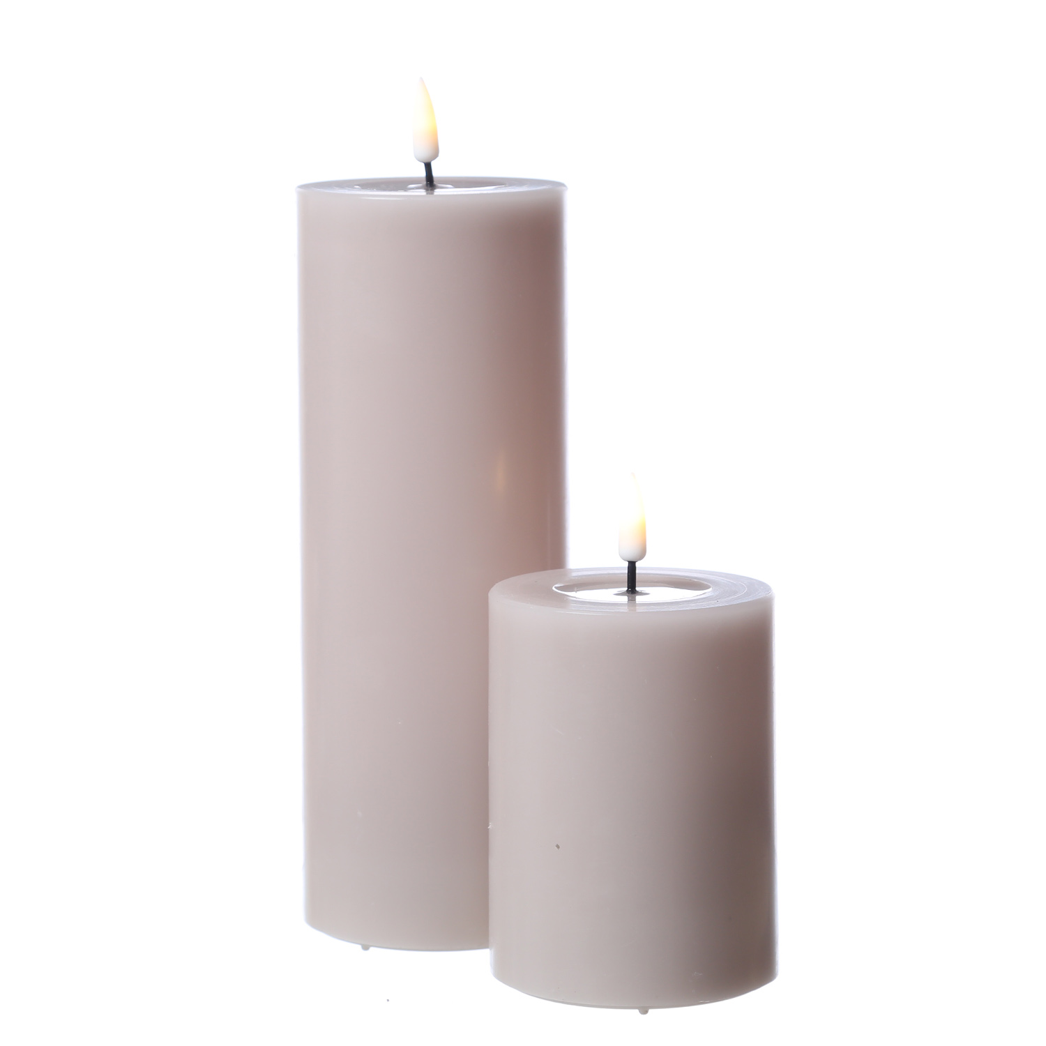 LED Stumpenkerze MIA - Echtwachs - realistische 3D Flamme - H: 20cm - D: 7,5cm - altrosa LED Stumpenkerze MIA - Echtwachs - realistische 3D Flamme - H: 20cm - D: 7,5cm - altrosa