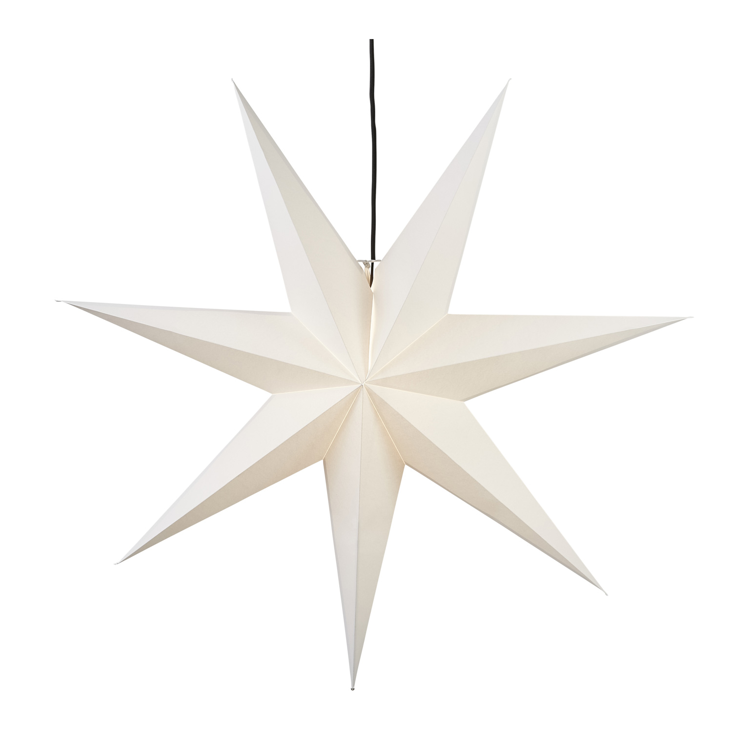 Papierstern "Frozen" - hängend - 7-zackig - Ø 70cm - E14 Fassung - inkl. Kabel - weiß Papierstern "Frozen" - hängend - 7-zackig - Ø 70cm - E14 Fassung - inkl. Kabel - weiß