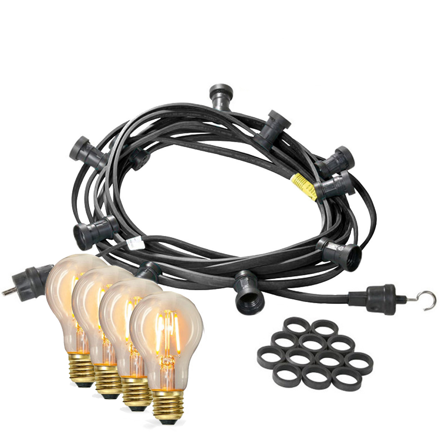 Illu-/Partylichterkette 20m - Außenlichterkette - Made in Germany - 40 x Edison LED Filamentlampen Illu-/Partylichterkette 20m - Außenlichterkette - Made in Germany - 40 x Edison LED Filamentlampen
