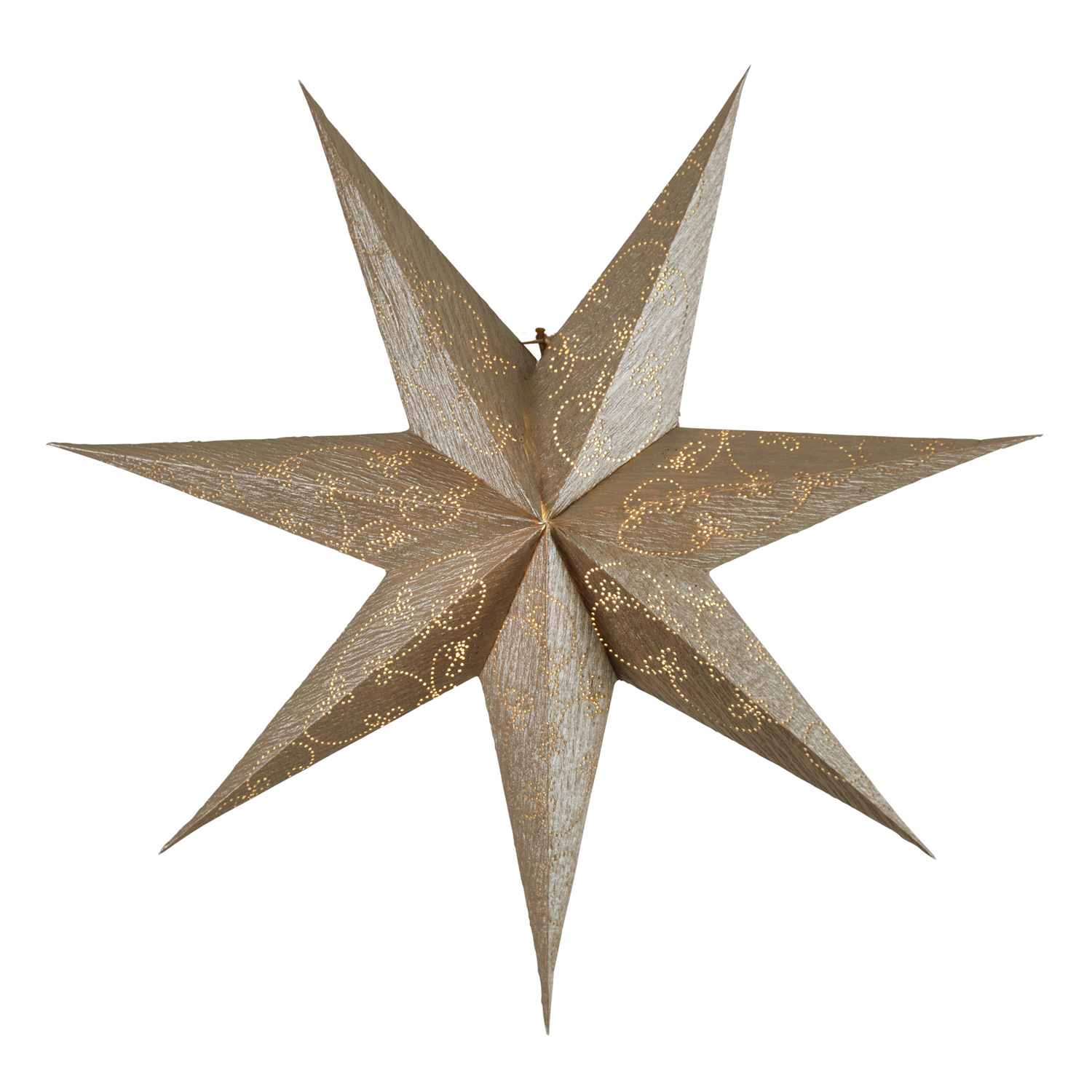 Papierstern "Decorus" - hängend - 7-zackig - Ø 63 cm - gold