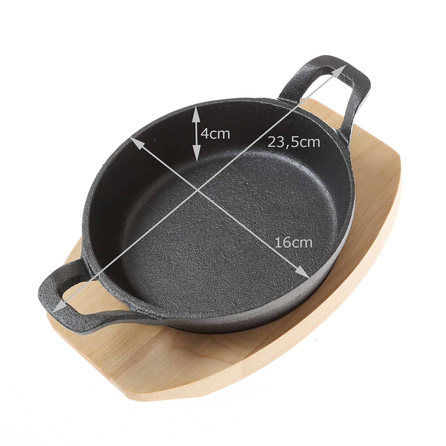Feuerpfännchen Ø 15 cm mit 2 Henkel - Gusspfanne aus hochwertigem Gusseisen - Servierpfanne