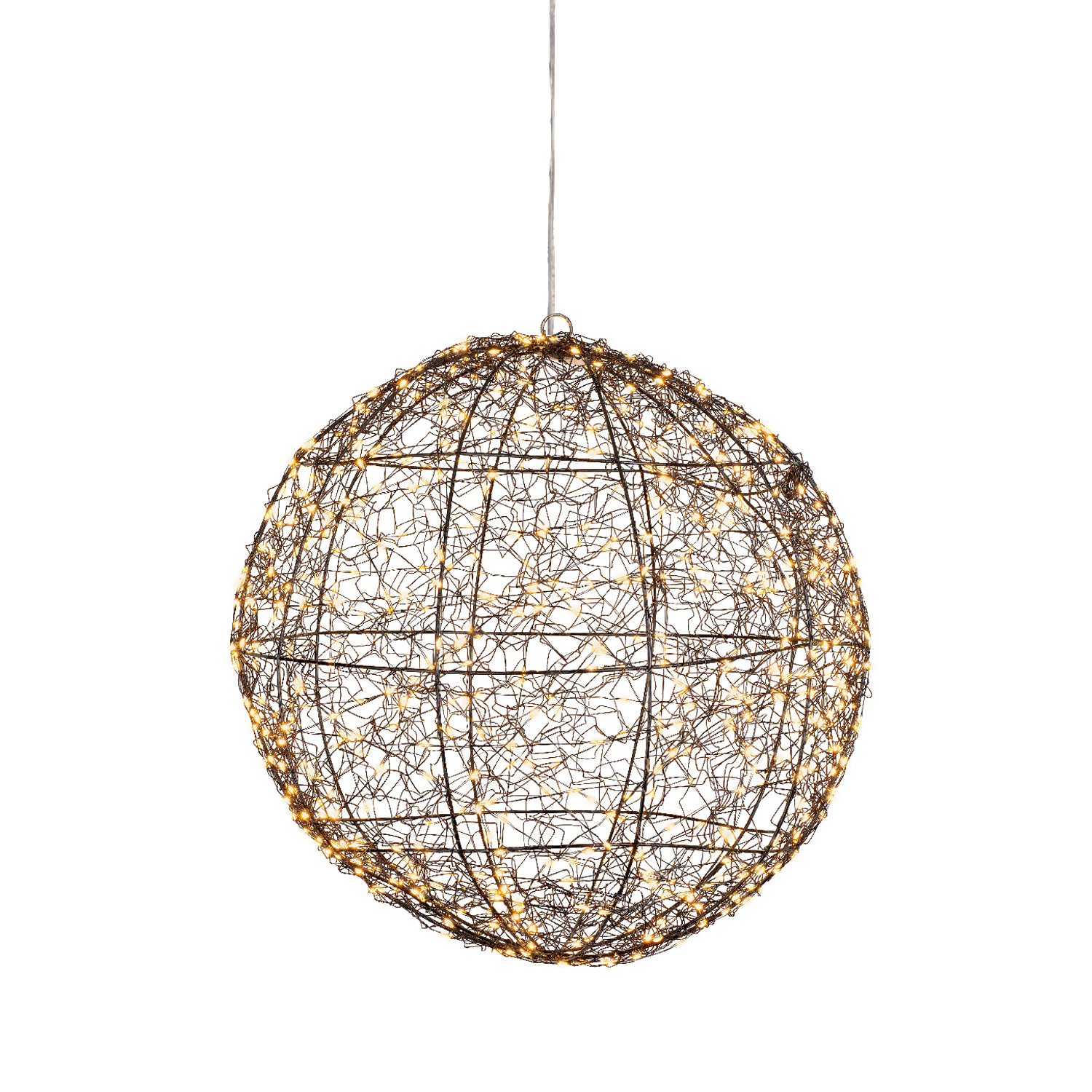 LED Drahtkugel - Leuchtkugel - 400 bernsteinfarbene LED - Timer - D: 28cm - für Innen/Außen LED Drahtkugel - Leuchtkugel - 400 bernsteinfarbene LED - Timer - D: 28cm - für Innen/Außen