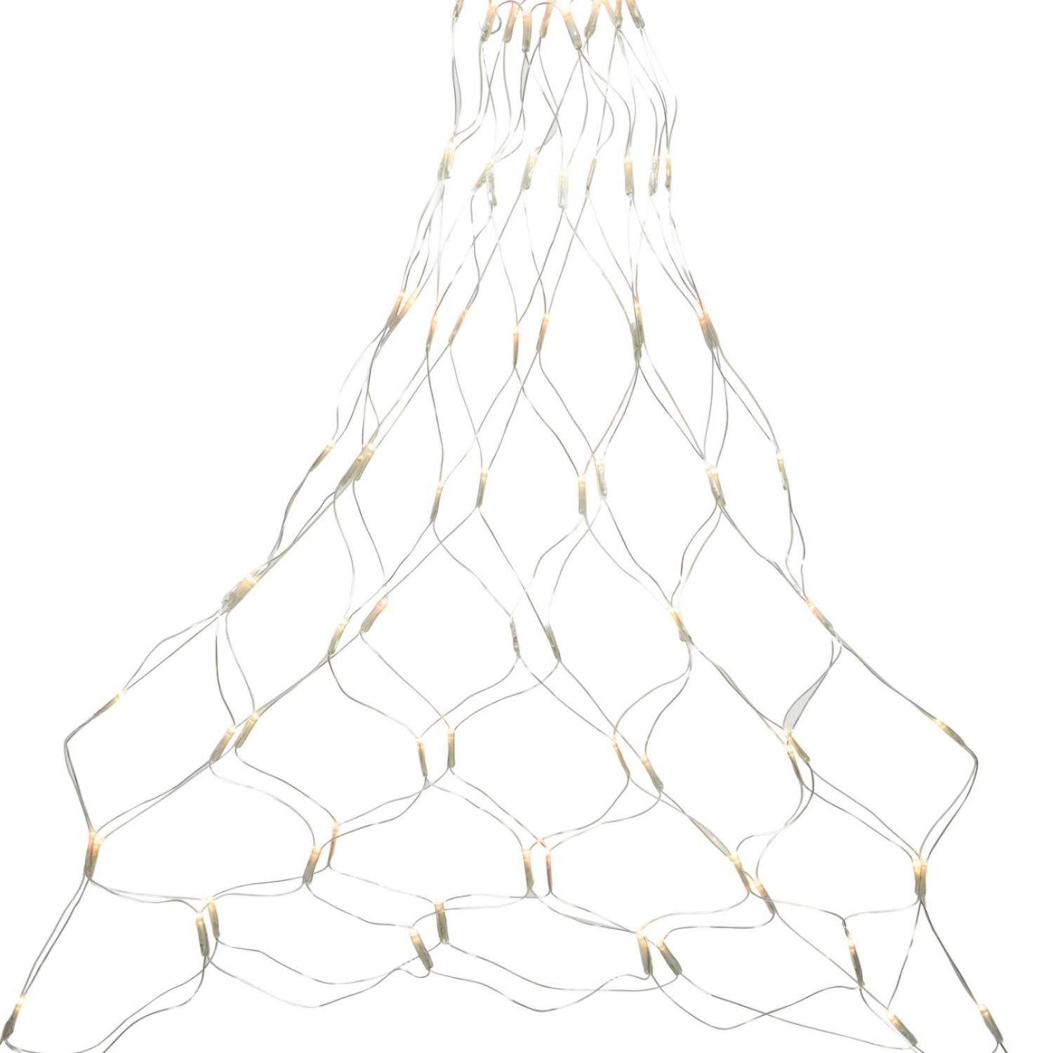 LED Lichternetz Buchsbaum - Blinkfunktion - 80 warmweisse-bernstein LED - D- 50cm - transparent