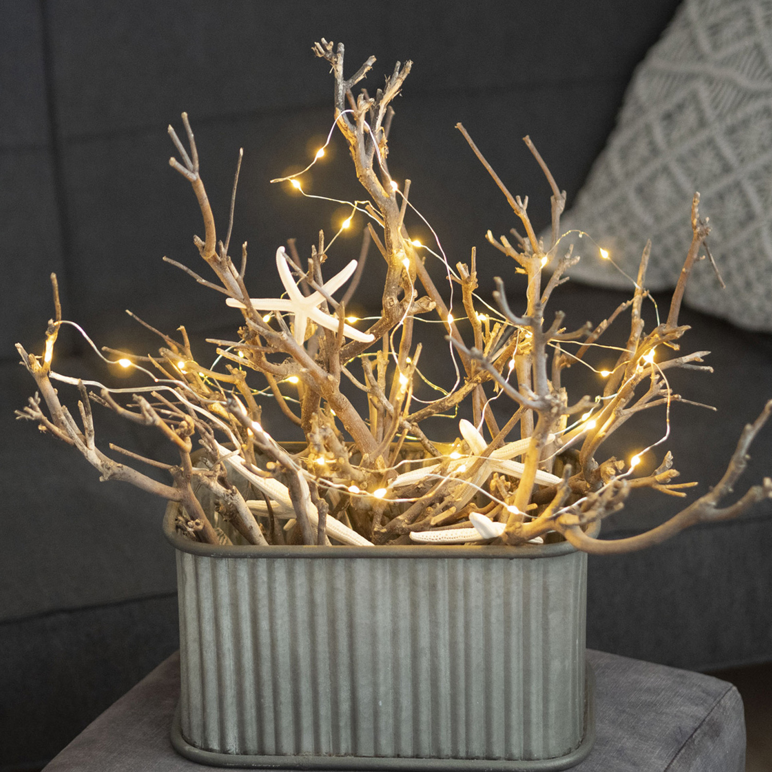 LED Draht Lichterkette Tautropfen Deko 20 warmweiße LED L: 1,9m Timer für Außen LED Draht Lichterkette Tautropfen Deko 20 warmweiße LED L: 1,9m Timer für Außen