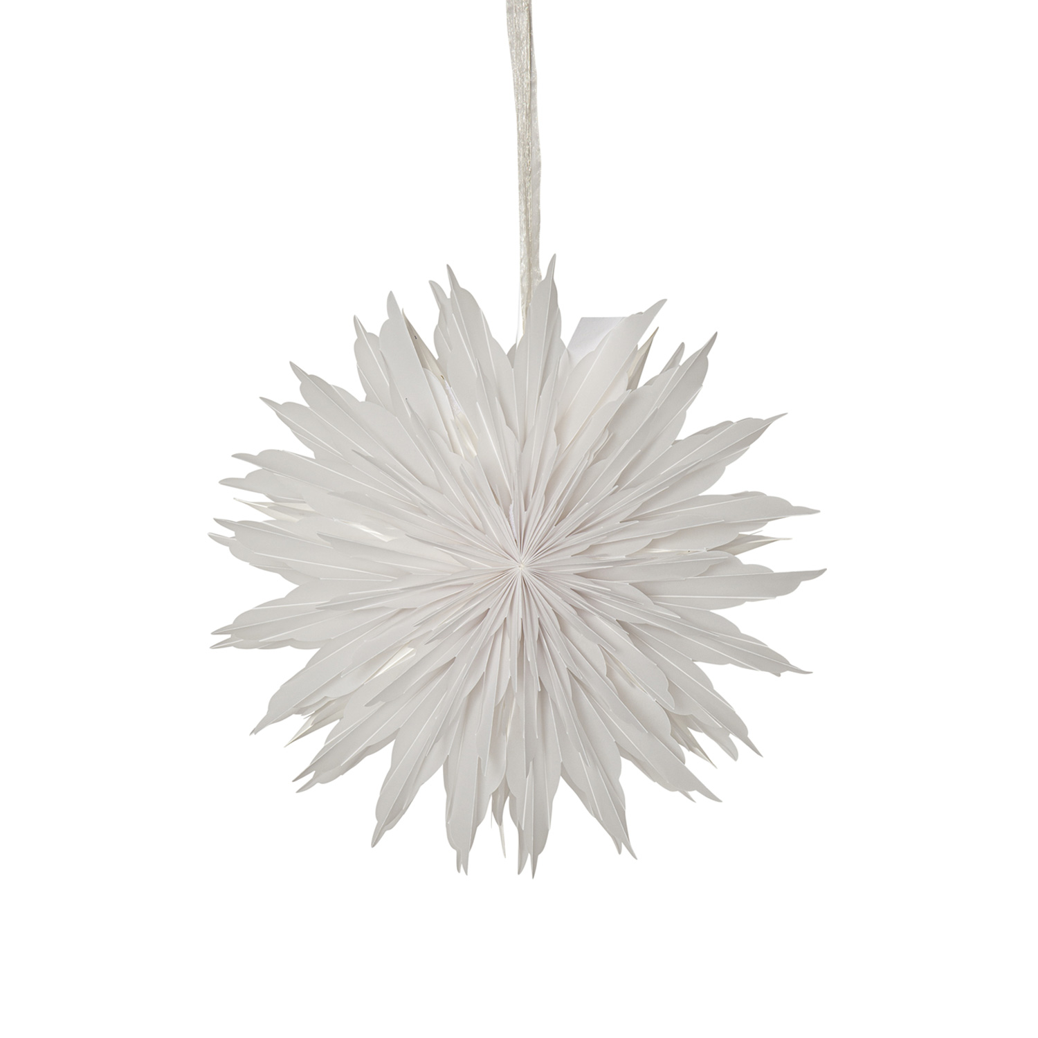 Papierstern EISBLUME - hängend - D: 40cm - mit Band - weiß Papierstern EISBLUME - hängend - D: 40cm - mit Band - weiß