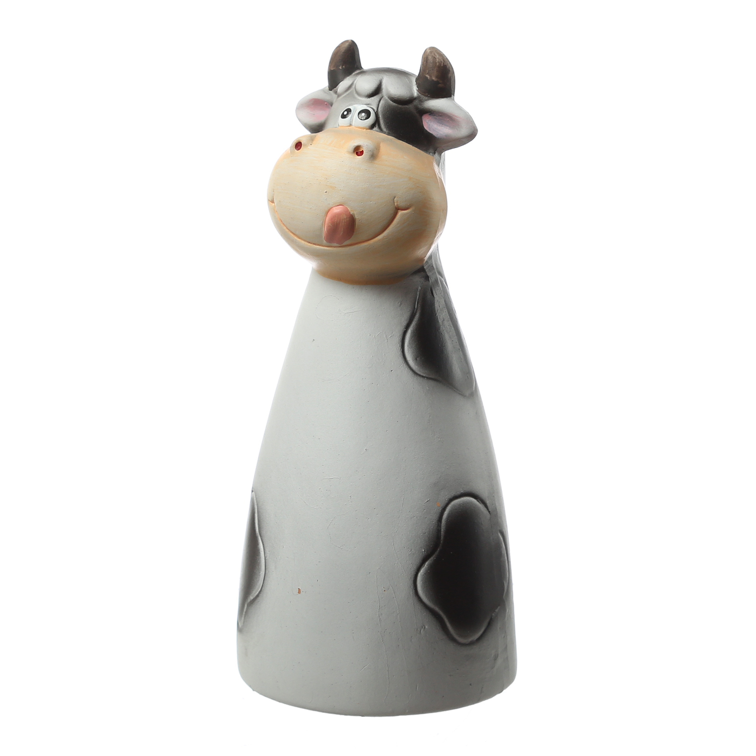 Gartenfigur Kuh - Zaunhocker aus Terrakotta - Tierfigur für Zaun - H: 25cm
