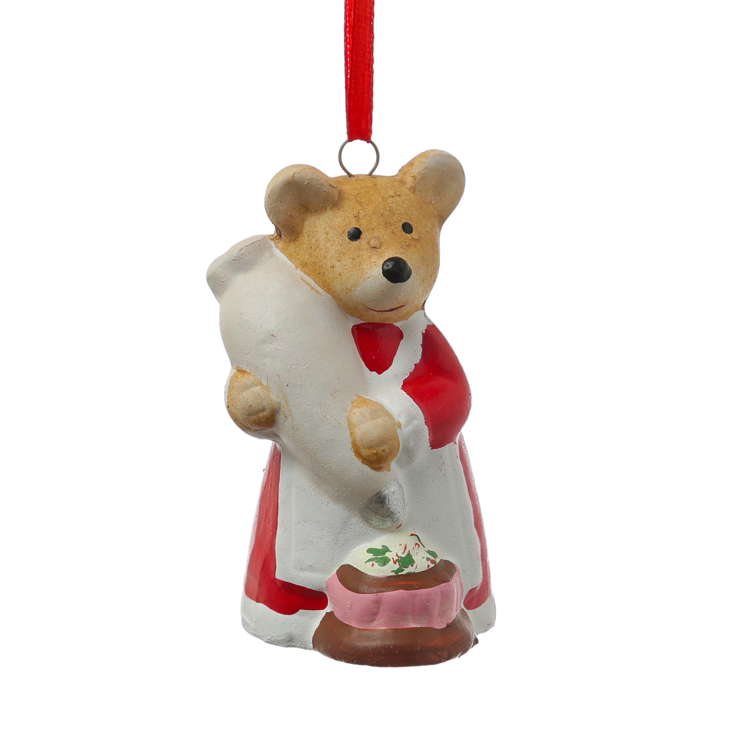 Weihnachtsbaumschmuck Maus mit Spritzbeutel und Törtchen - Christbaumschmuck - Polyresin - H: 8cm Weihnachtsbaumschmuck Maus mit Spritzbeutel und Törtchen - Christbaumschmuck - Polyresin - H: 8cm