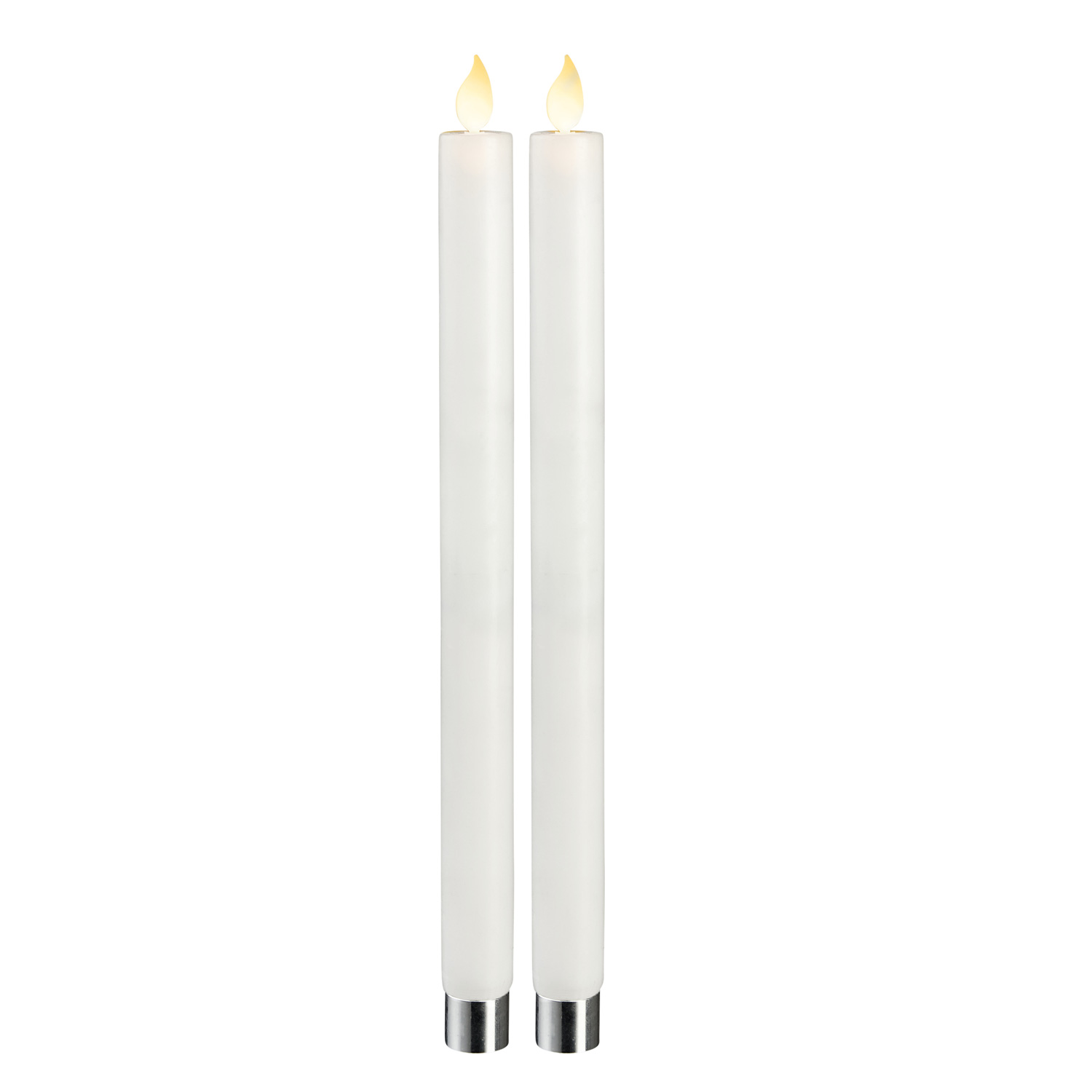 LED Stabkerze M-Twinkle - Echtwachs - mechanische Flamme - H: 24cm - Timer - weiß - 2er Set LED Stabkerze M-Twinkle - Echtwachs - mechanische Flamme - H: 24cm - Timer - weiß - 2er Set