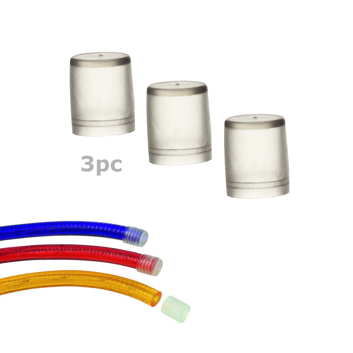 Endkappe für Lichtschlauch (12-13mm) - 3 Stück - transparenter Kunststoff - 1,5x1,8cm Endkappe für Lichtschlauch (12-13mm) - 3 Stück - transparenter Kunststoff - 1,5x1,8cm
