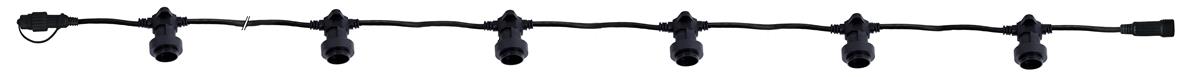 Komplettset CONNECTA BLACK - Lichterkette 7,35m+5m Zuleitung - 10 x Edison Leuchtmittel - IP44
