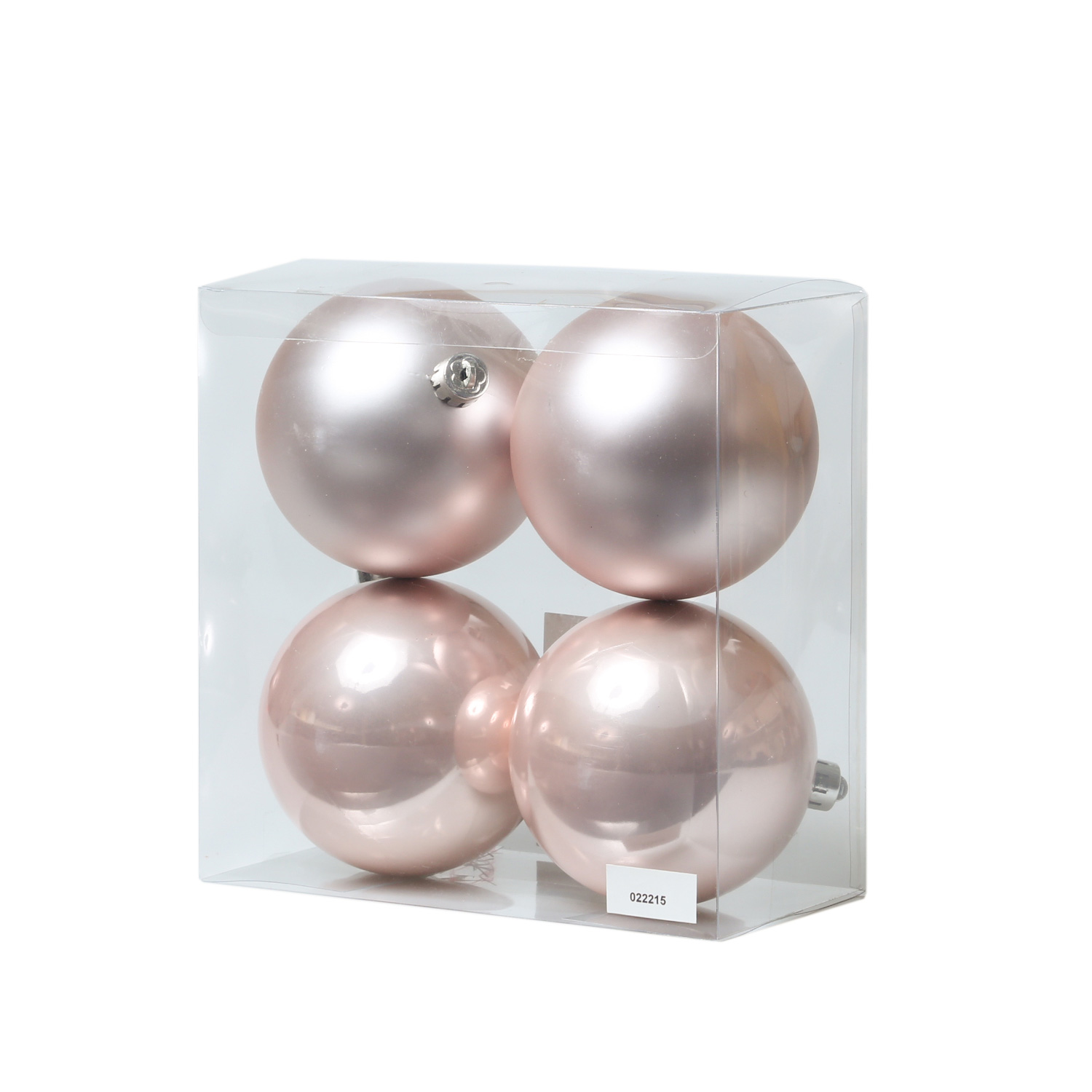 Christbaumkugel - Weihnachtsbaumkugel - Kunststoff - D: 10cm - glänzend, matt - puderrosa - 4er Set Christbaumkugel - Weihnachtsbaumkugel - Kunststoff - D: 10cm - glänzend, matt - puderrosa - 4er Set