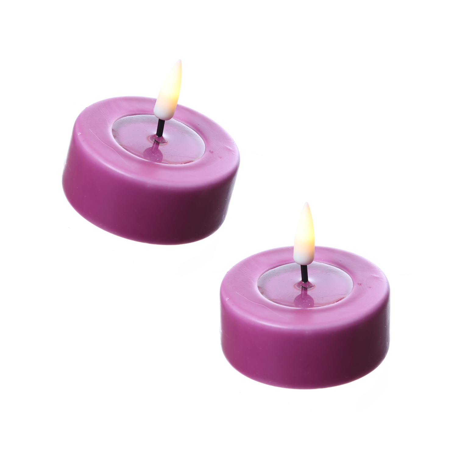 LED Teelichter MIA - realistische 3D Flamme - D: 6,1cm - Batteriebetrieb - malve - 2 Stück LED Teelichter MIA - realistische 3D Flamme - D: 6,1cm - Batteriebetrieb - malve - 2 Stück