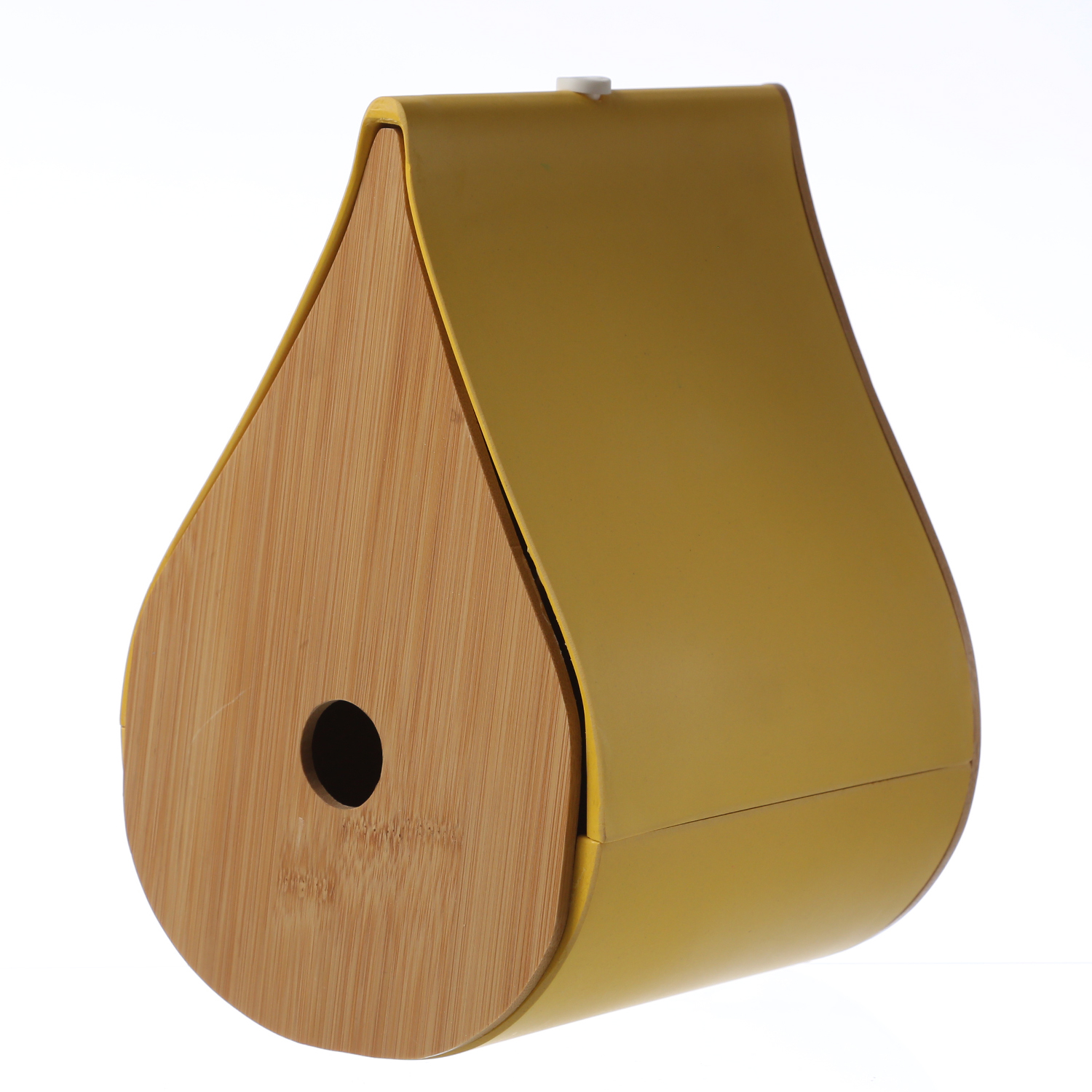 Vogelhaus - Nistkasten - Bambus - mit Aufhänger - H: 27,5cm - L: 18,5cm - gelb