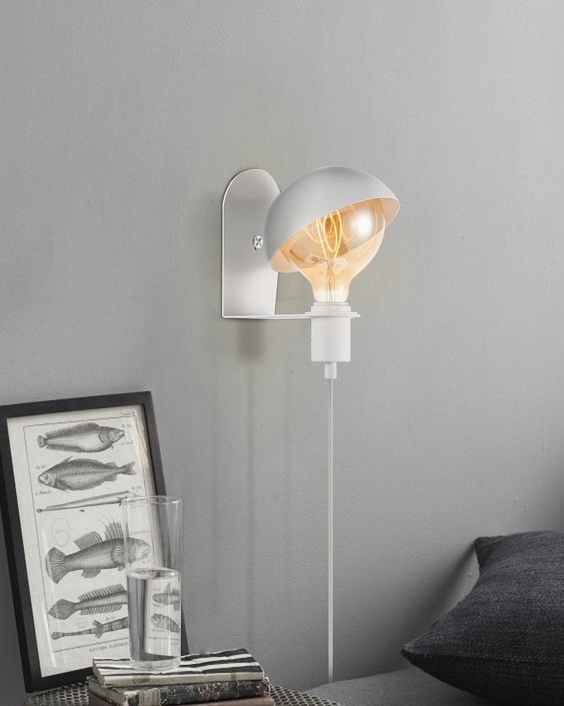 Wandlampe DYNA weiß - E27 - beweglicher Schirm