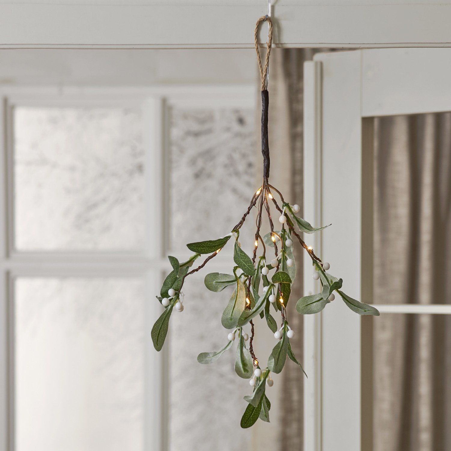 LED Mistelzweig - 10 warmweiße LED - H: 35cm - Timer - inkl. Batterie - grün LED Mistelzweig - 10 warmweiße LED - H: 35cm - Timer - inkl. Batterie - grün