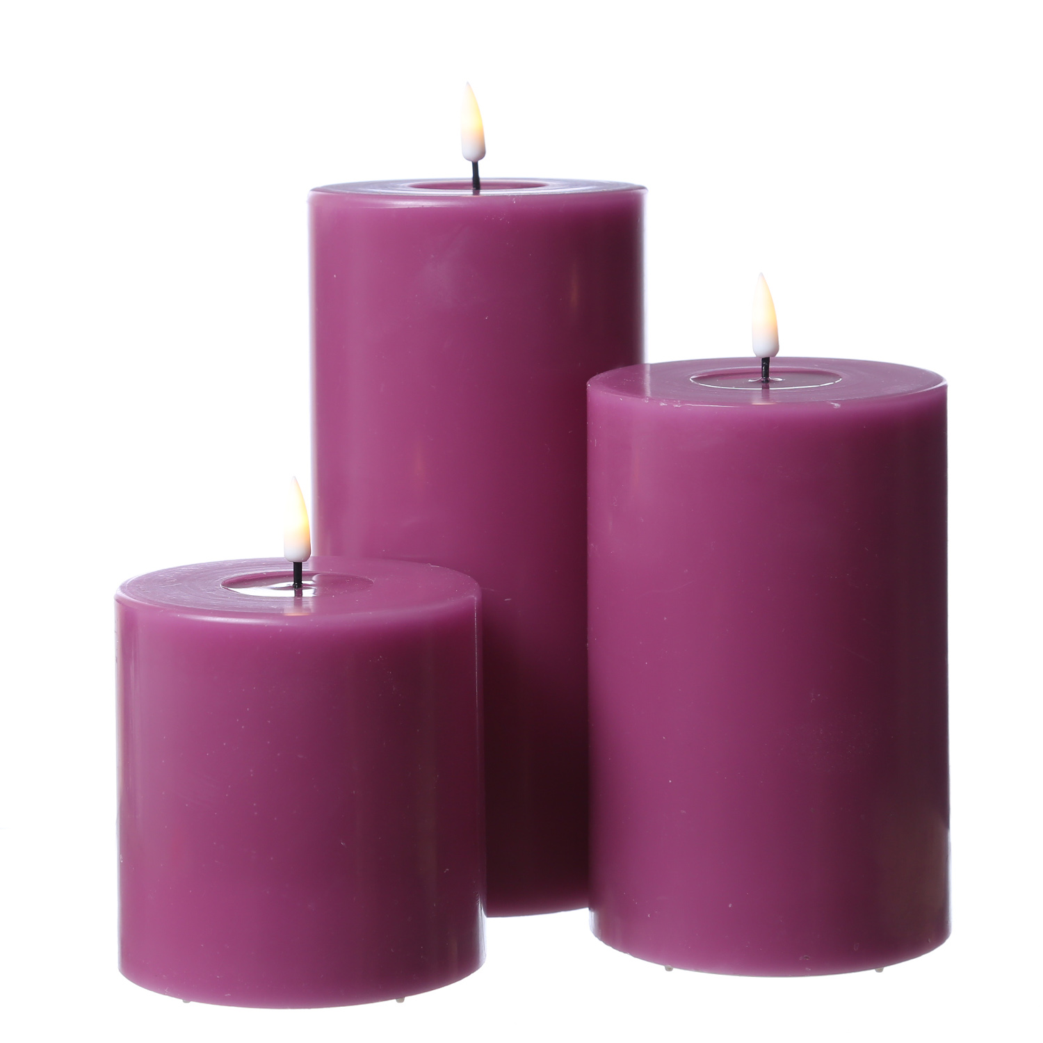 LED Stumpenkerze MIA - Echtwachs - realistische 3D Flamme - H: 15cm - D: 10cm - malve LED Stumpenkerze MIA - Echtwachs - realistische 3D Flamme - H: 15cm - D: 10cm - malve