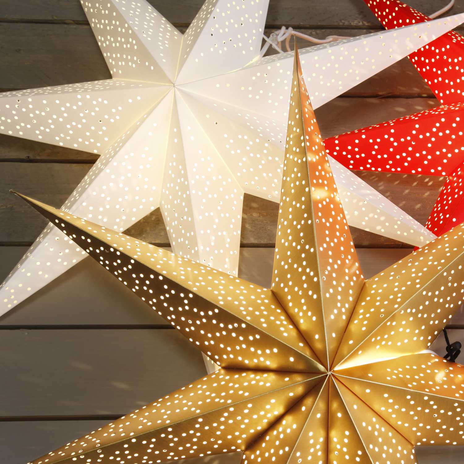 Papierstern Dot - hängend - 7-zackig - D: 70cm - inkl. E14 Fassung u. Kabel - creme Papierstern Dot - hängend - 7-zackig - D: 70cm - inkl. E14 Fassung u. Kabel - creme