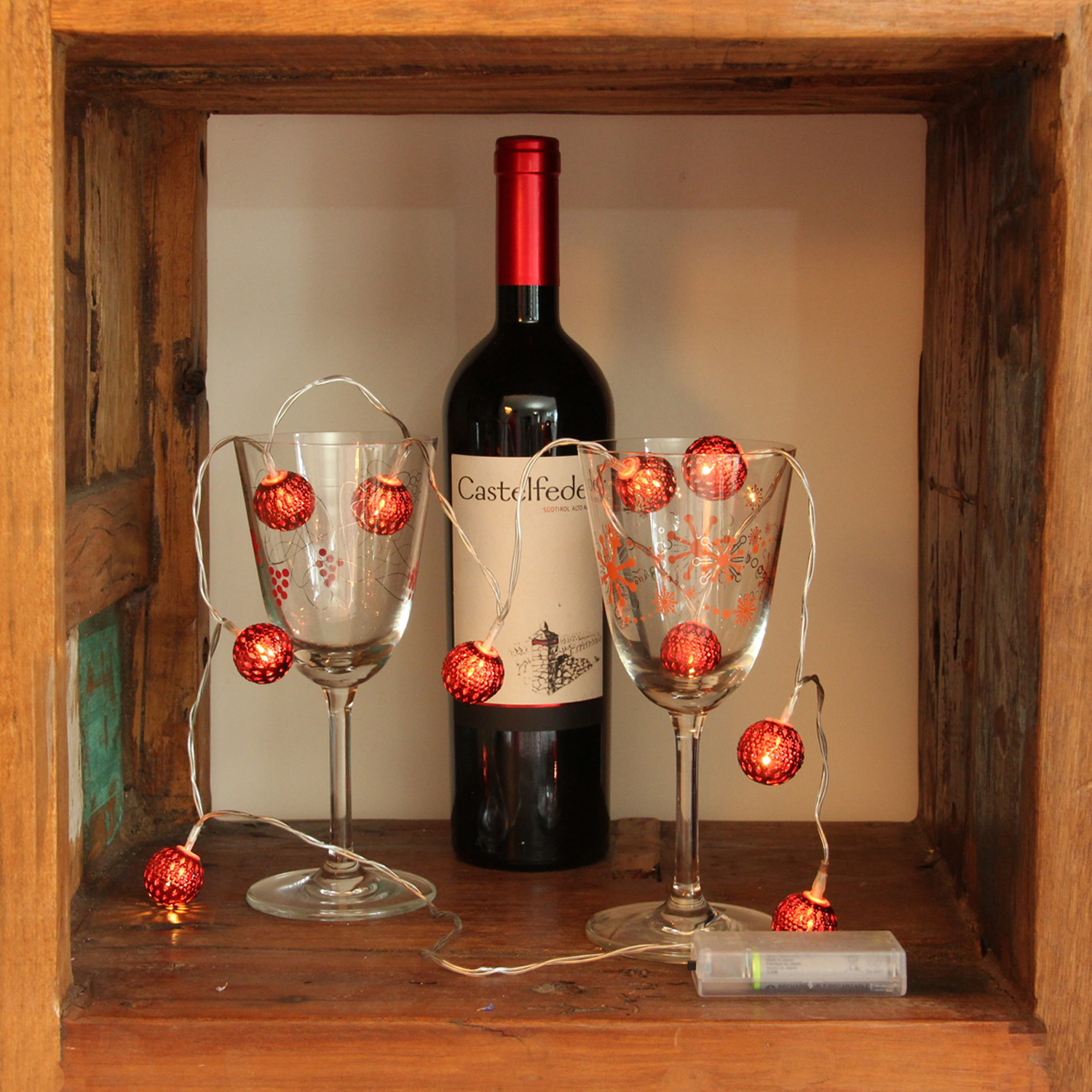 LED Dekolichterkette Metallkugeln - 10 warmweiße LED - D: 2,5cm - L: 0,9m - Batterie - weiß LED Dekolichterkette Metallkugeln - 10 warmweiße LED - D: 2,5cm - L: 0,9m - Batterie - weiß