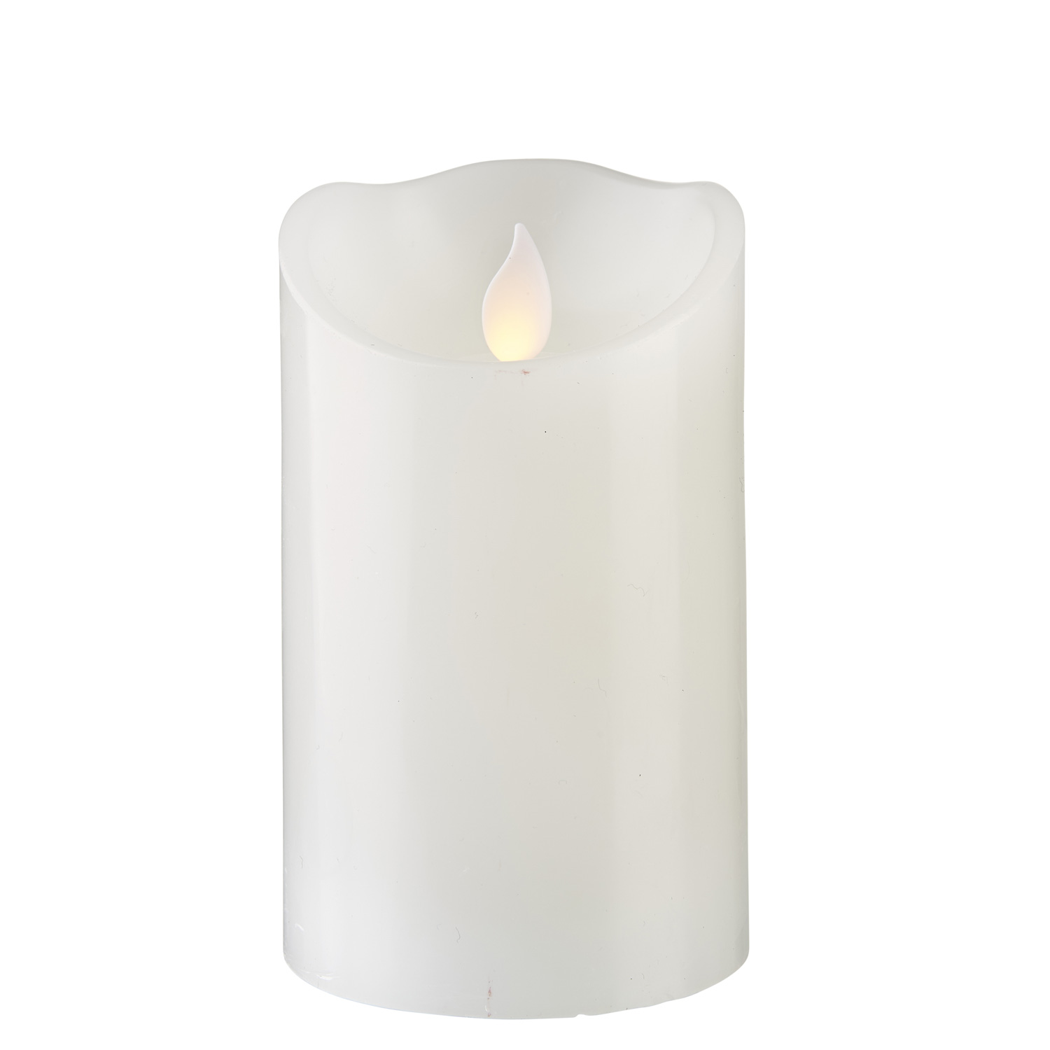 LED Stumpenkerze TWINKLE - bewegte, warmweiße LED Flamme - H: 12,5cm, D: 7,5cm - Timer - weiß LED Stumpenkerze TWINKLE - bewegte, warmweiße LED Flamme - H: 12,5cm, D: 7,5cm - Timer - weiß