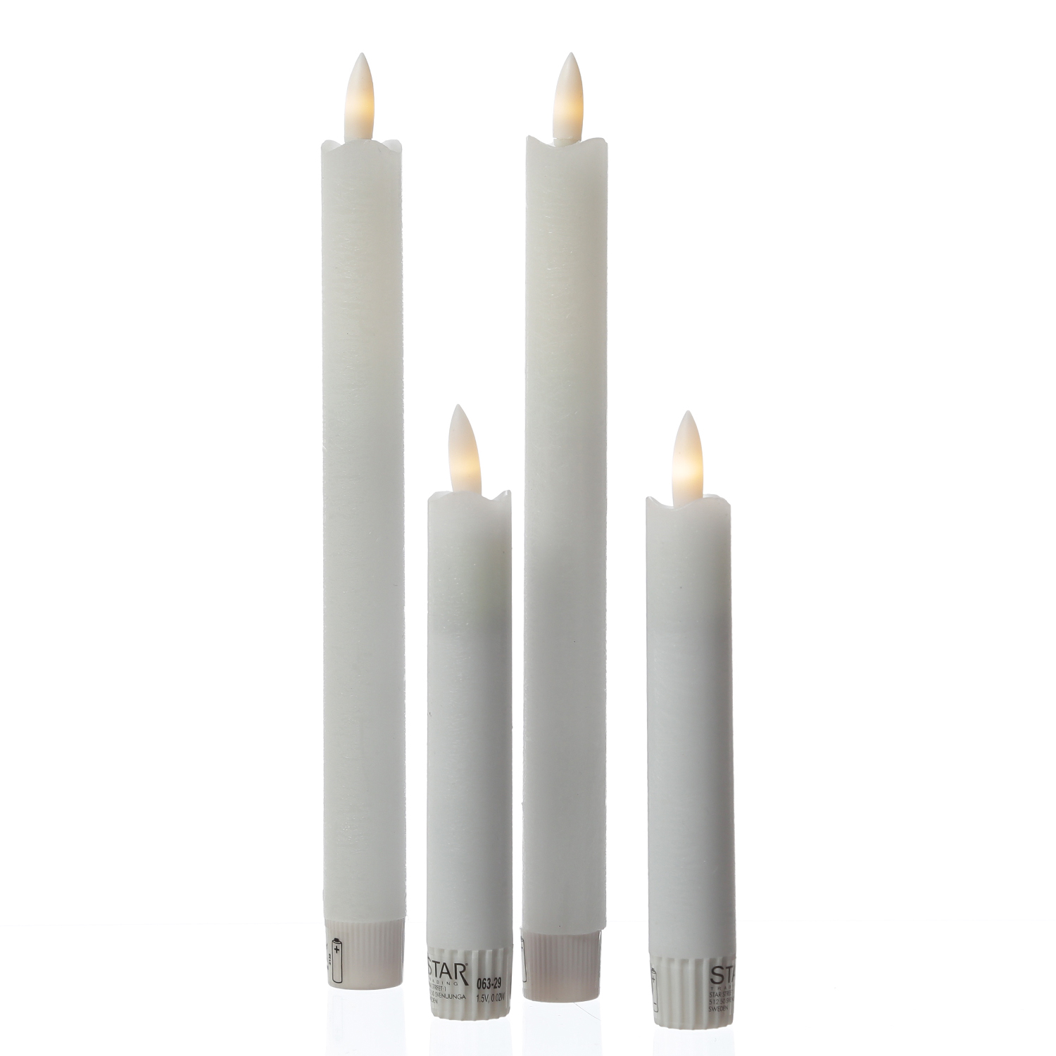 LED Stabkerzen LINA - Rustik-Optik - Echtwachs - flackernd  - H: 15cm - Timer - weiß - 2er Set LED Stabkerzen LINA - Rustik-Optik - Echtwachs - flackernd  - H: 15cm - Timer - weiß - 2er Set