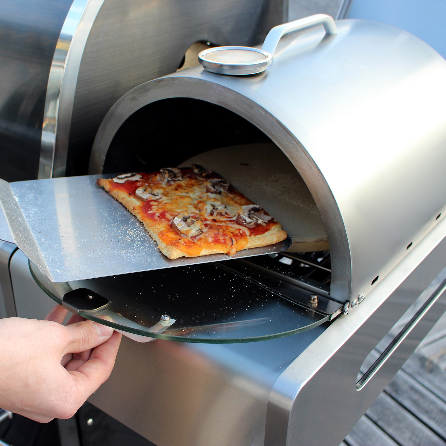 ALL'GRILL Pizzaboxx rund - Pizzahaube für Seitenbrenner