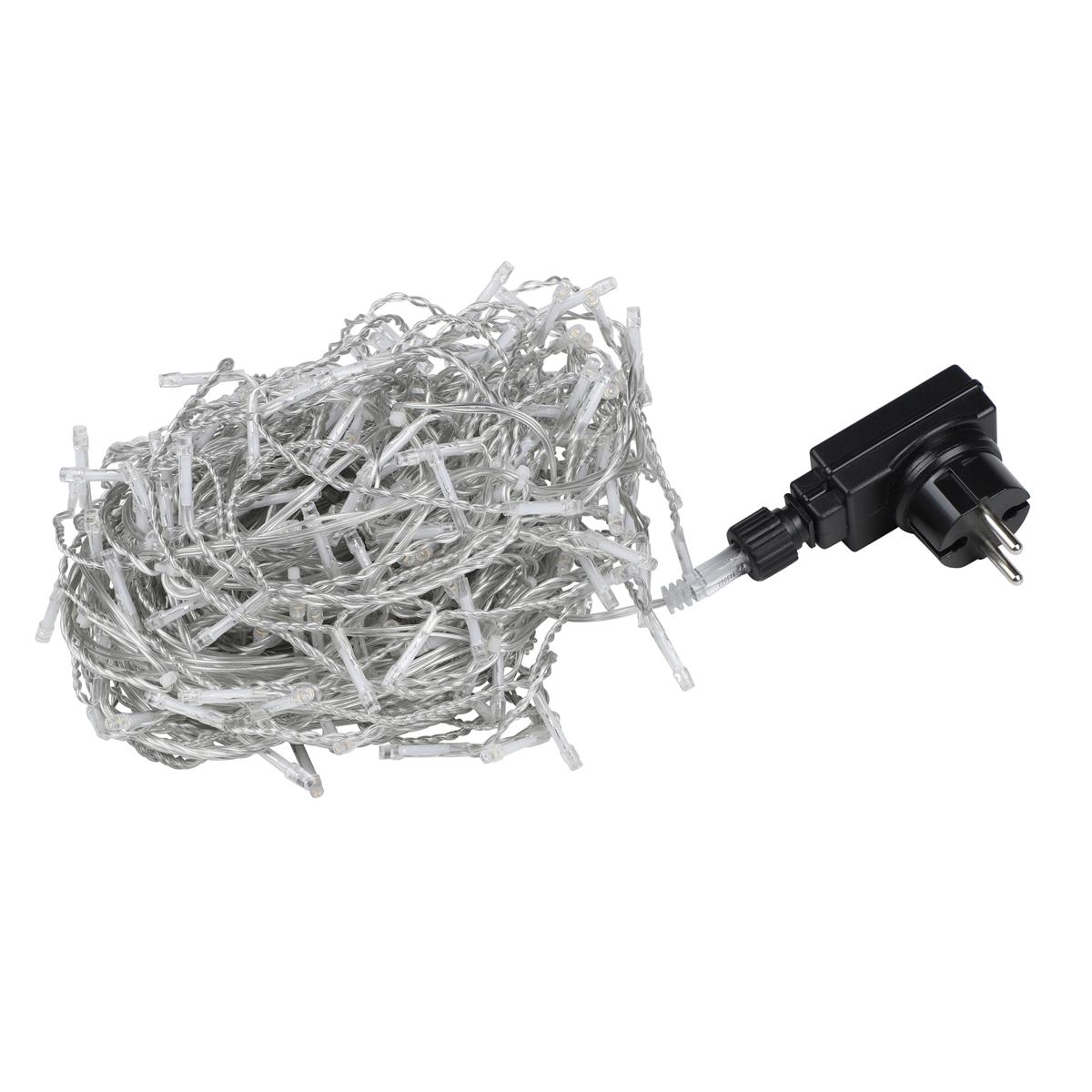 LED Lichtervorhang Eisregen - Blinkfunktion - 400 warmweiße LED - L: 7,9m, H: 0,7m - für Außen