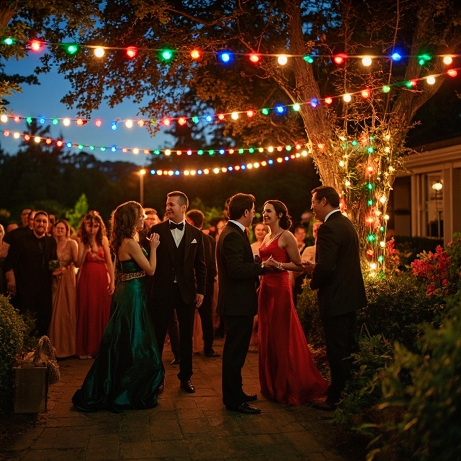 Illu-/Partylichterkette 40m - Außenlichterkette grün - Made in Germany - 60 bunte LED Tropfenlampen Illu-/Partylichterkette 40m - Außenlichterkette grün - Made in Germany - 60 bunte LED Tropfenlampen