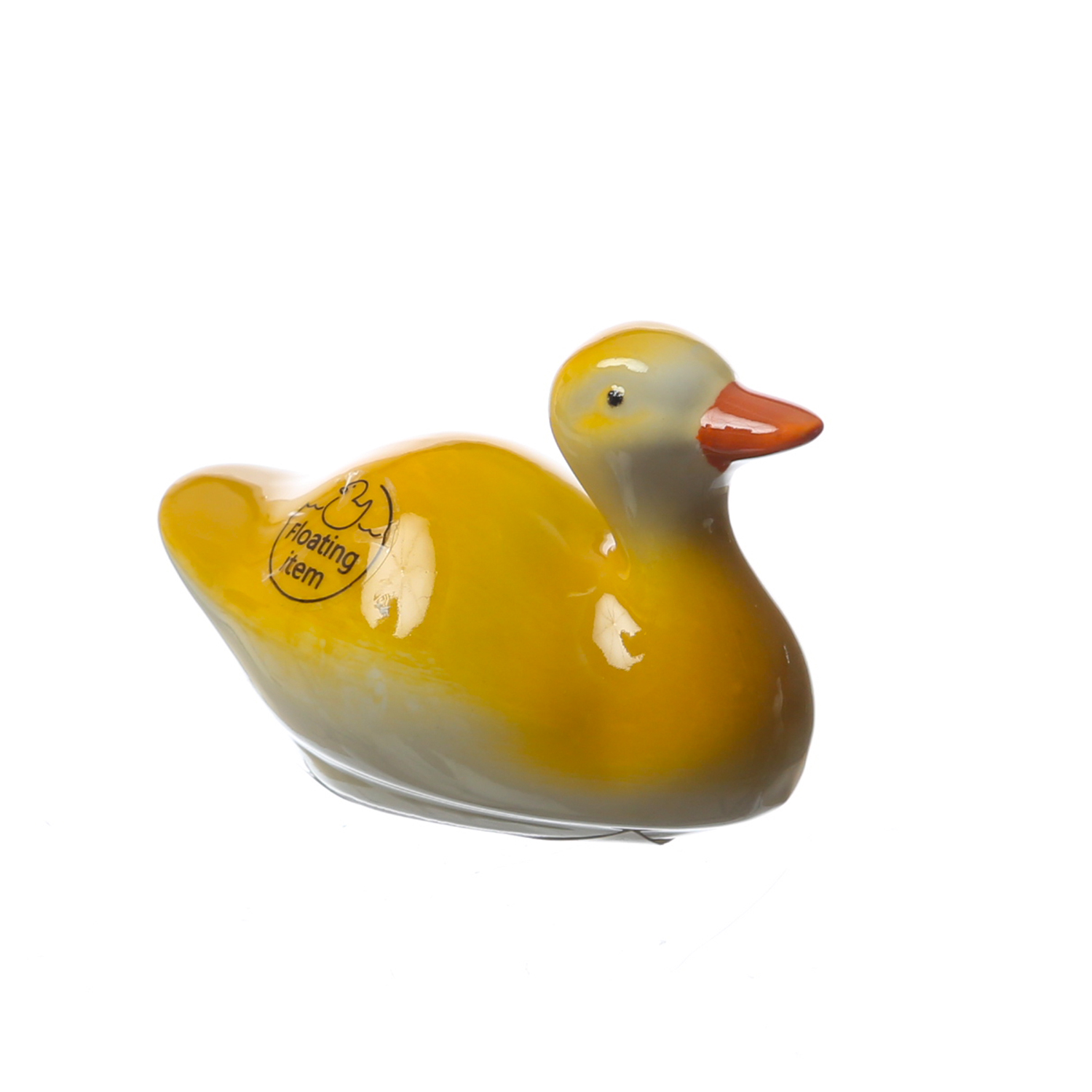 Teichdeko ENTE - schwimmende Dekofigur für Teich und Wasserschale - Porzellan - L: 9,3cm