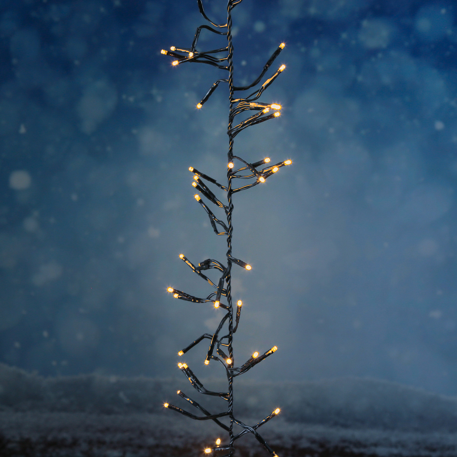 LED Büschellichterkette - Cluster - 768 bernstein LED - L: 7m - 8 Funkt. - Timer - Innen/Außen