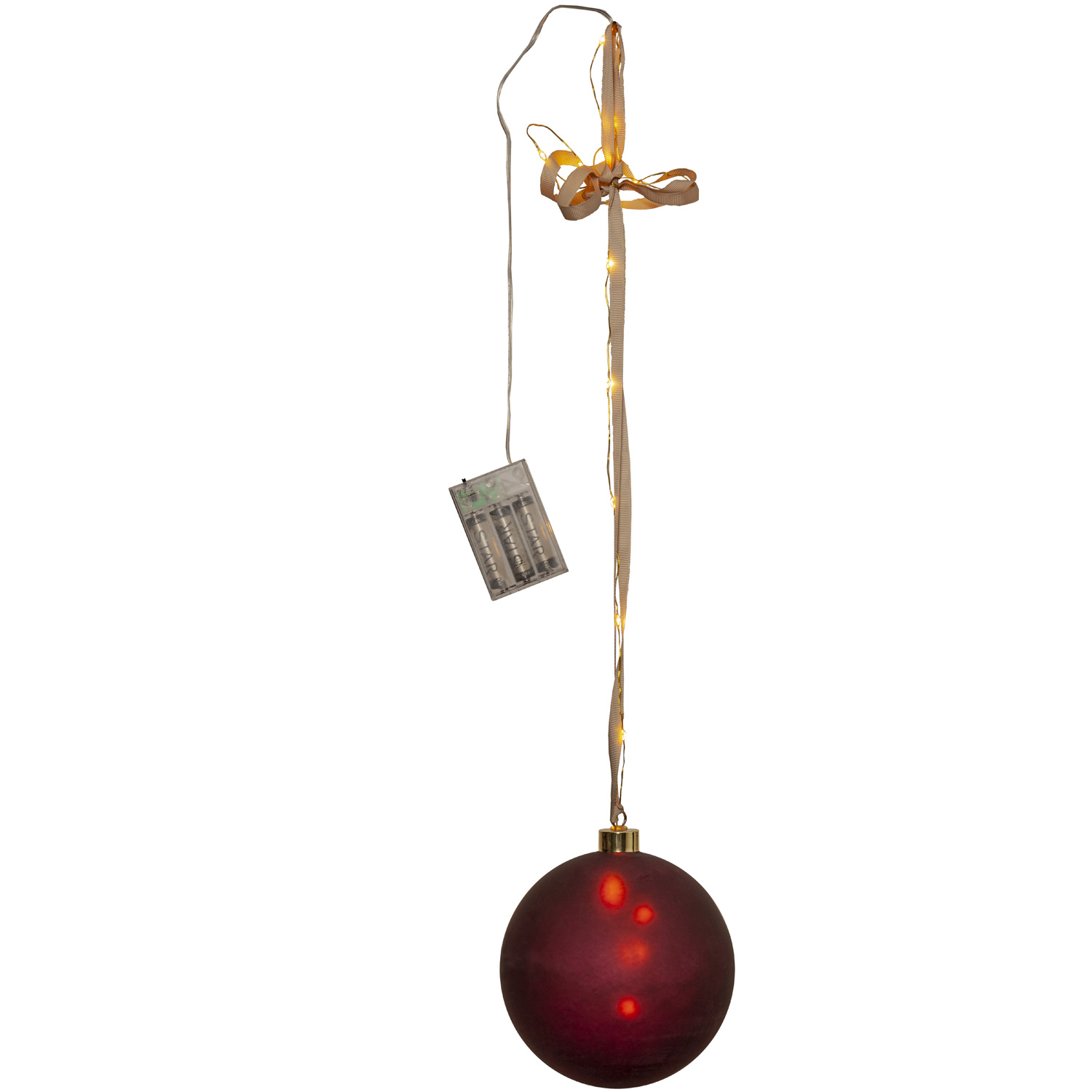 LED Christbaumkugel - Weihnachtskugel - Glas - 18 warmweiße LED - D: 15cm - Timer - Batterie - rot LED Christbaumkugel - Weihnachtskugel - Glas - 18 warmweiße LED - D: 15cm - Timer - Batterie - rot