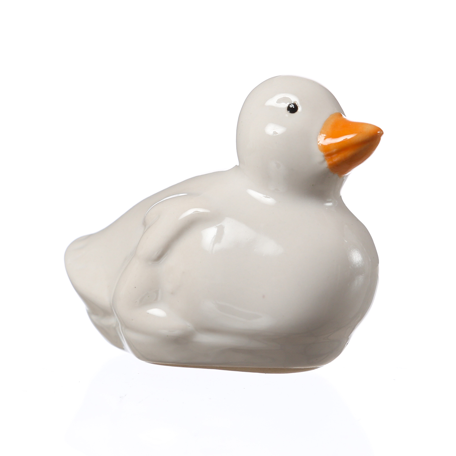 Teichdeko ENTE - Dekofigur - Porzellan - schwimmend - L: 9,7cm - H: 7,5cm - weiß