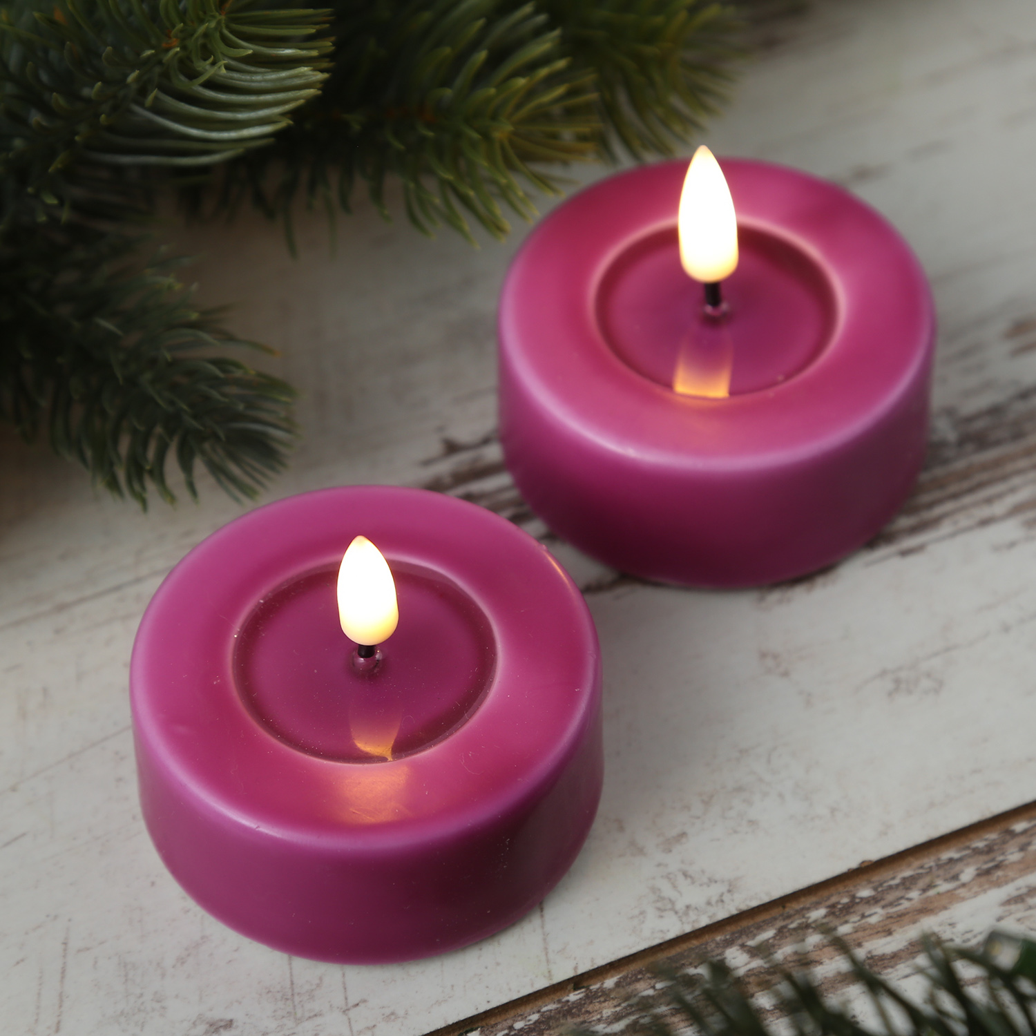 LED Teelichter MIA - realistische 3D Flamme - D: 6,1cm - Batteriebetrieb - malve - 2 Stück LED Teelichter MIA - realistische 3D Flamme - D: 6,1cm - Batteriebetrieb - malve - 2 Stück