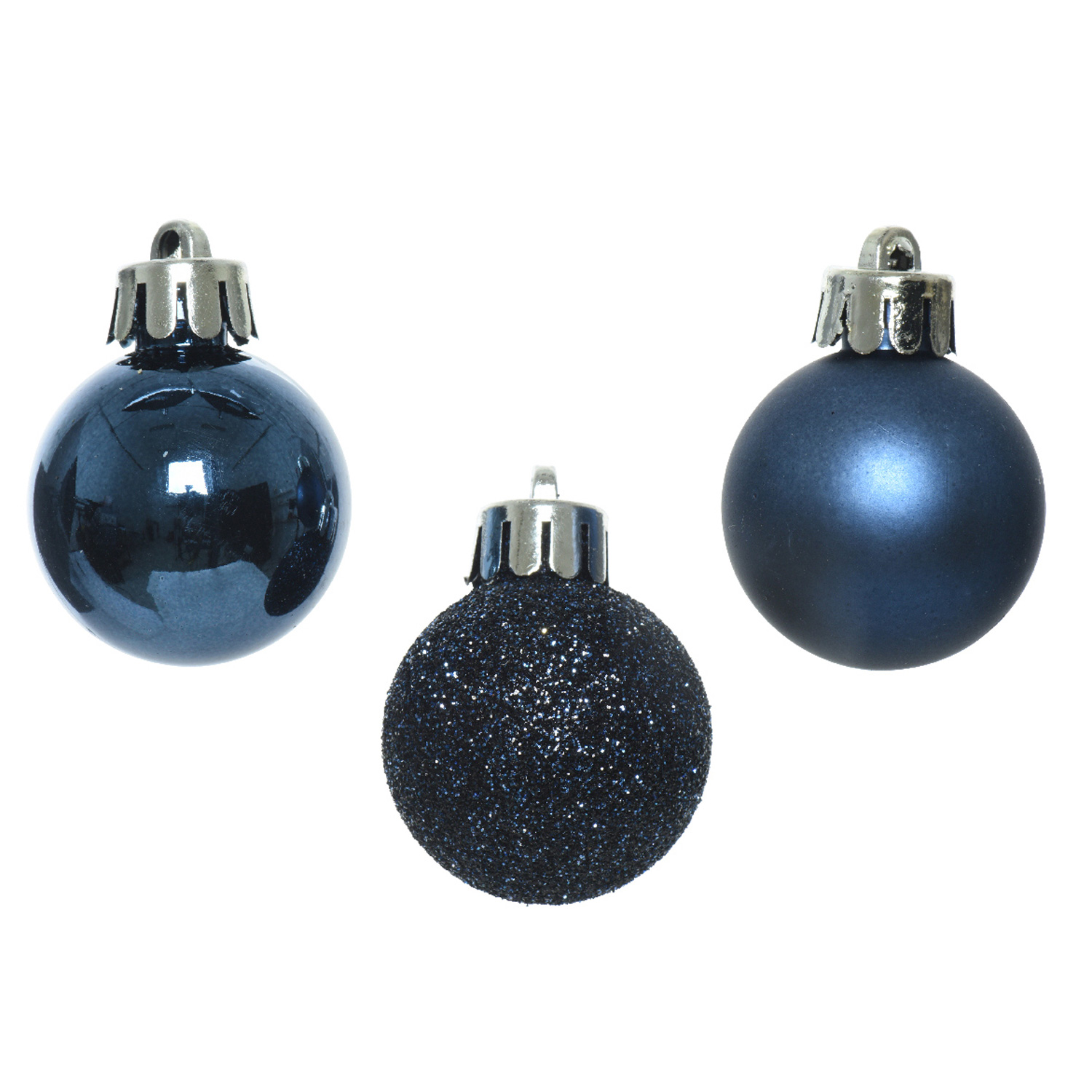 Christbaumkugel - Weihnachtskugel - bruchfest - D:3cm - glänzend matt glitzernd - dunkelblau - 14Stk Christbaumkugel - Weihnachtskugel - bruchfest - D:3cm - glänzend matt glitzernd - dunkelblau - 14Stk