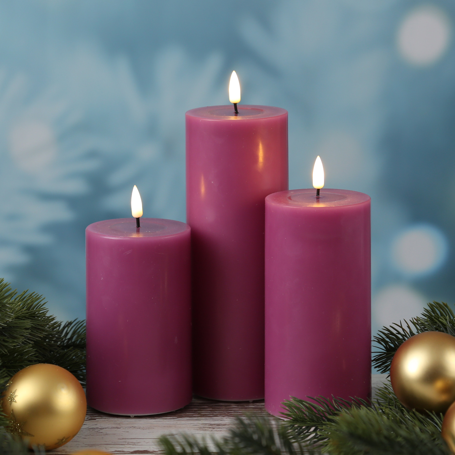 LED Stumpenkerze MIA - Echtwachs - realistische 3D Flamme - H: 15cm - D: 7,5cm - malve LED Stumpenkerze MIA - Echtwachs - realistische 3D Flamme - H: 15cm - D: 7,5cm - malve