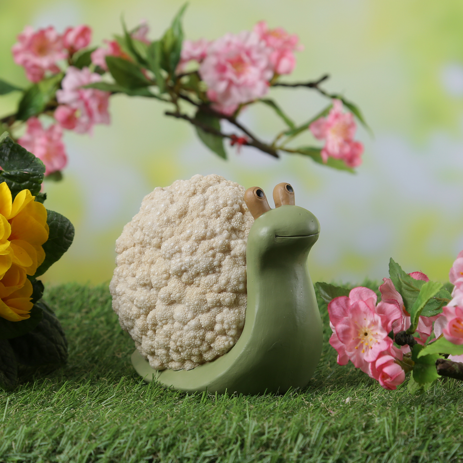 Schnecke BLUMENKOHL - Gartenfigur - Dekofigur - Polyresin - H: 11cm - für Außen Schnecke BLUMENKOHL - Gartenfigur - Dekofigur - Polyresin - H: 11cm - für Außen