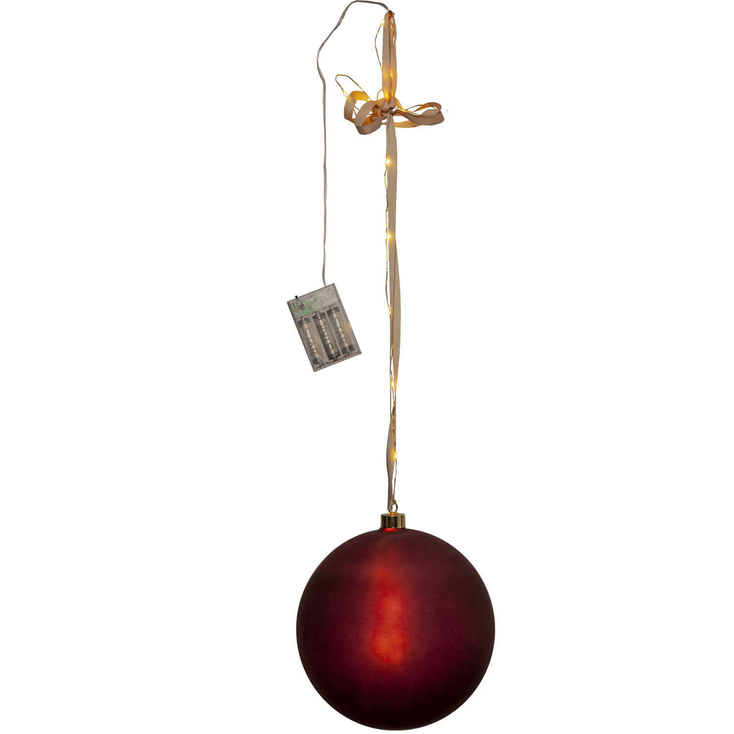 LED Christbaumkugel - Weihnachtskugel - Glas - 20 warmweiße LED - D: 20cm - Timer - Batterie - rot LED Christbaumkugel - Weihnachtskugel - Glas - 20 warmweiße LED - D: 20cm - Timer - Batterie - rot