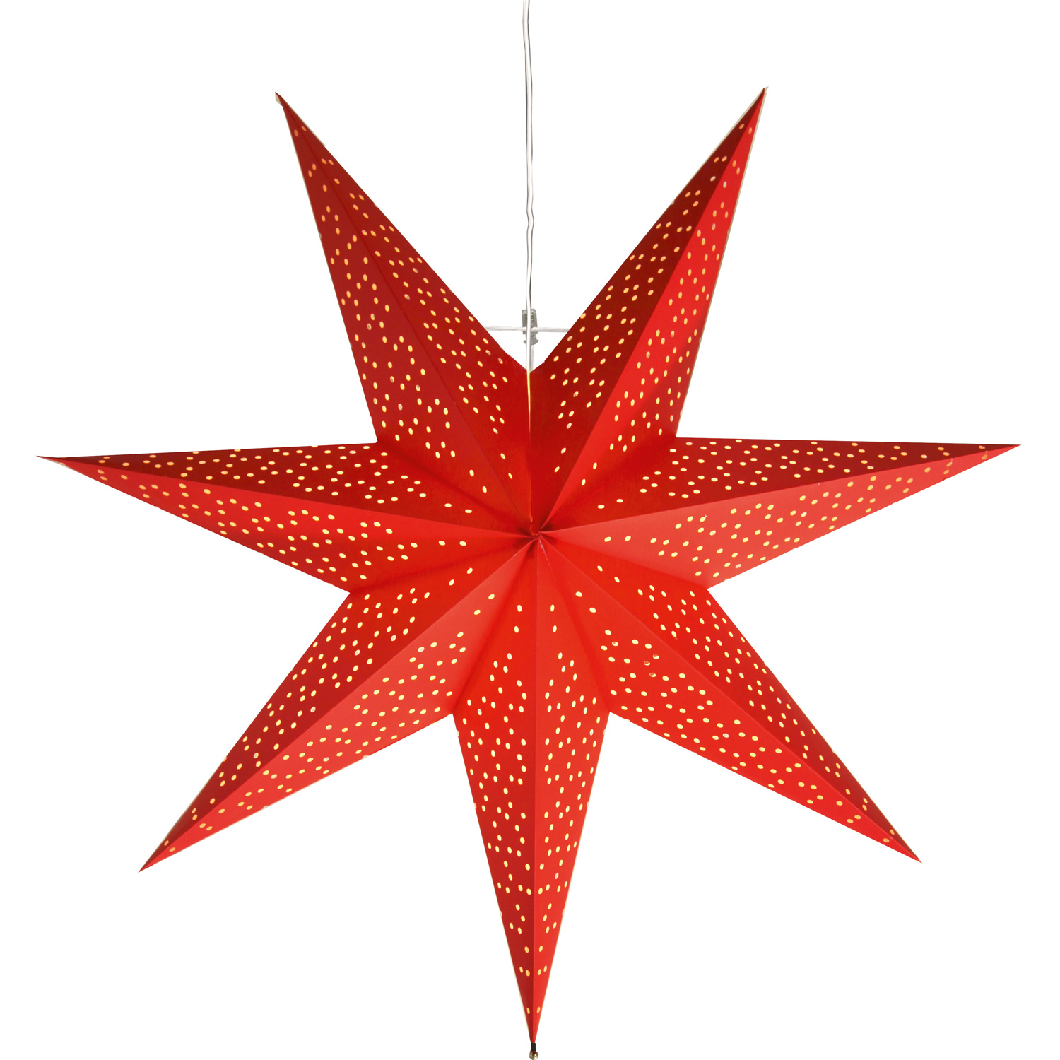 Papierstern Dot - hängend - 7-zackig - D: 54cm - inkl. E14 Fassung u. Kabel - rot Papierstern Dot - hängend - 7-zackig - D: 54cm - inkl. E14 Fassung u. Kabel - rot