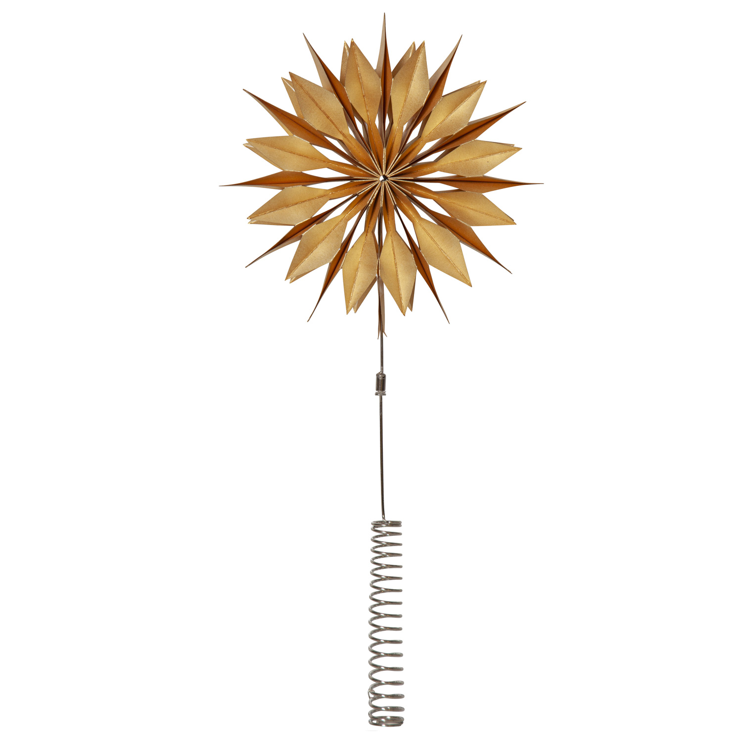 LED Baumspitze Papierstern MELLI -  10 warmweiße LED - H: 43cm - D: 20cm - Timer - Batterie - gold LED Baumspitze Papierstern MELLI -  10 warmweiße LED - H: 43cm - D: 20cm - Timer - Batterie - gold