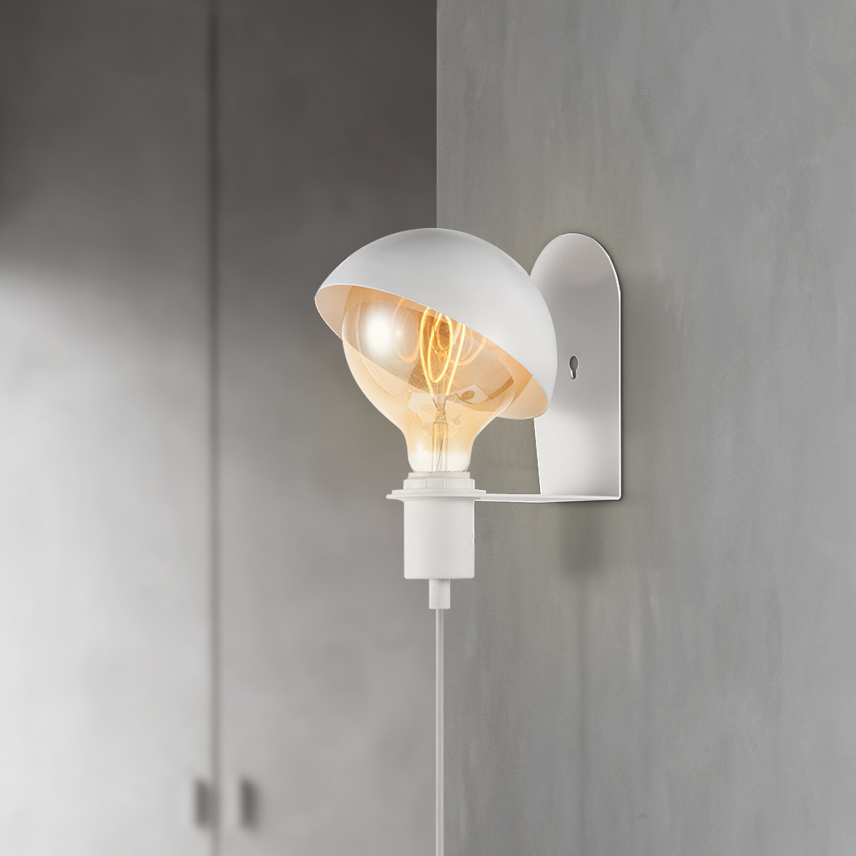 Wandlampe DYNA weiß - E27 - beweglicher Schirm