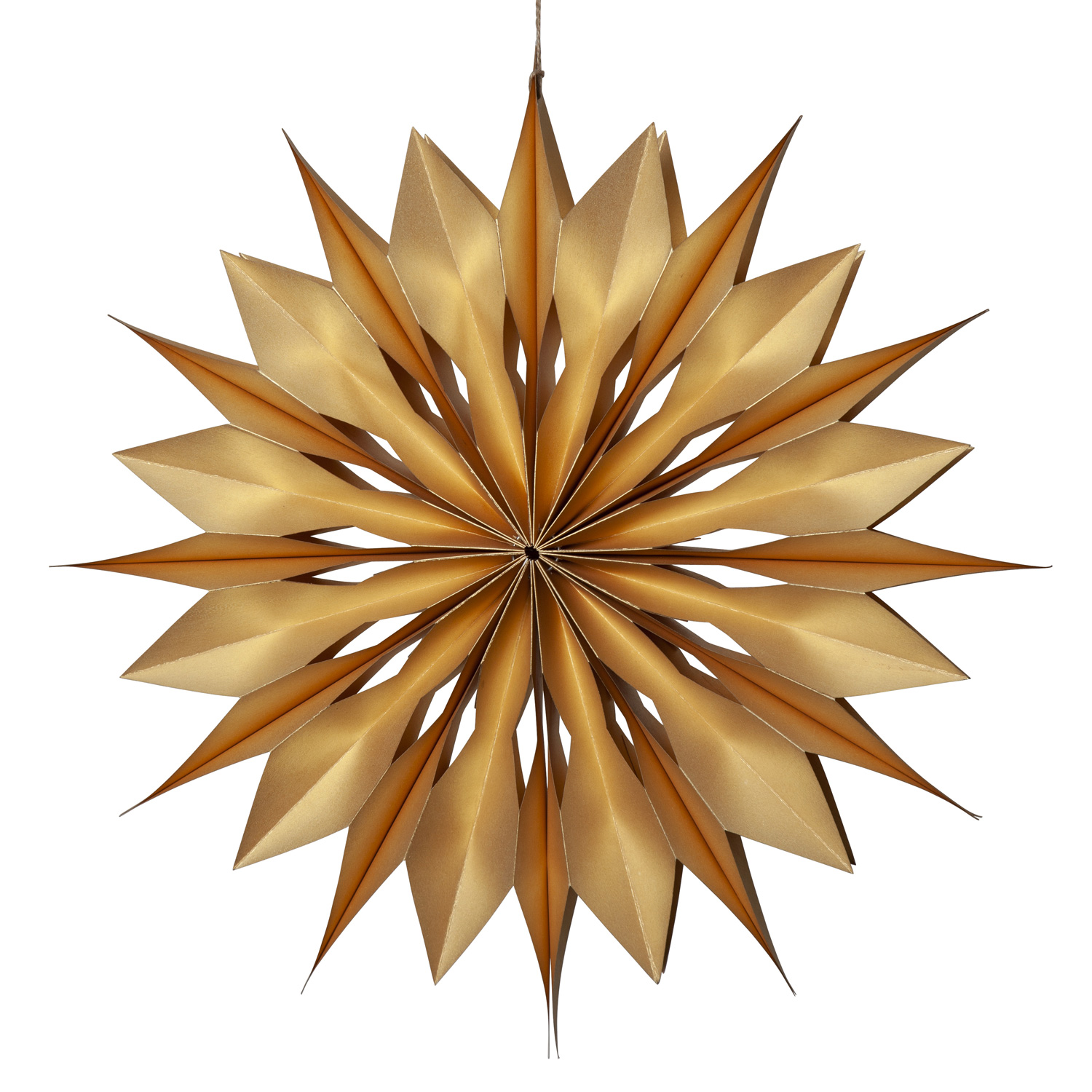 Papierstern MELLI - hängend - D: 45cm - 40 warmweiße LED an Drahtlichterkette  - Timer - gold Papierstern MELLI - hängend - D: 45cm - 40 warmweiße LED an Drahtlichterkette  - Timer - gold