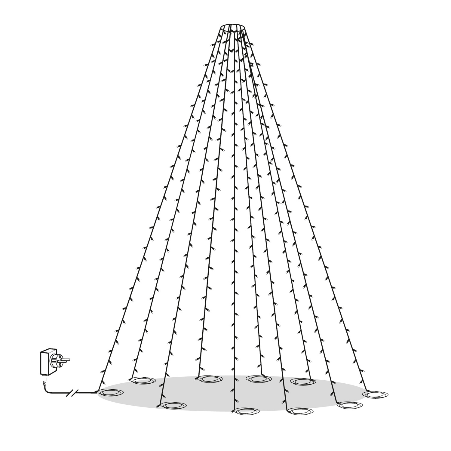LED Baummantel für Fahnenmast - Serie LED - outdoor - 360 ultra warmweiße LED - H: 7.00m