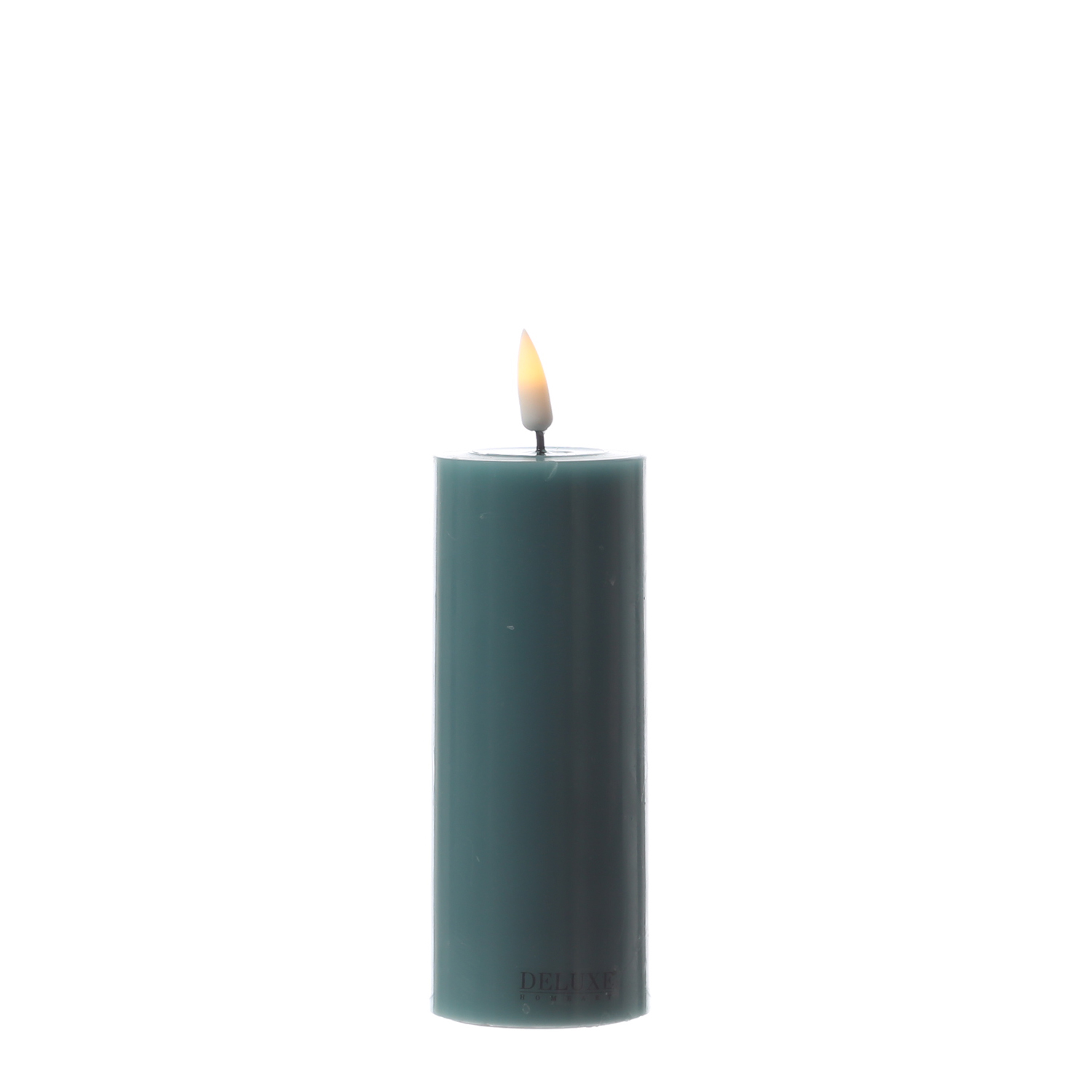 LED Stumpenkerze MIA - Echtwachs - realistische 3D Flamme - H: 12,5cm - D: 5cm - jadegrün LED Stumpenkerze MIA - Echtwachs - realistische 3D Flamme - H: 12,5cm - D: 5cm - jadegrün