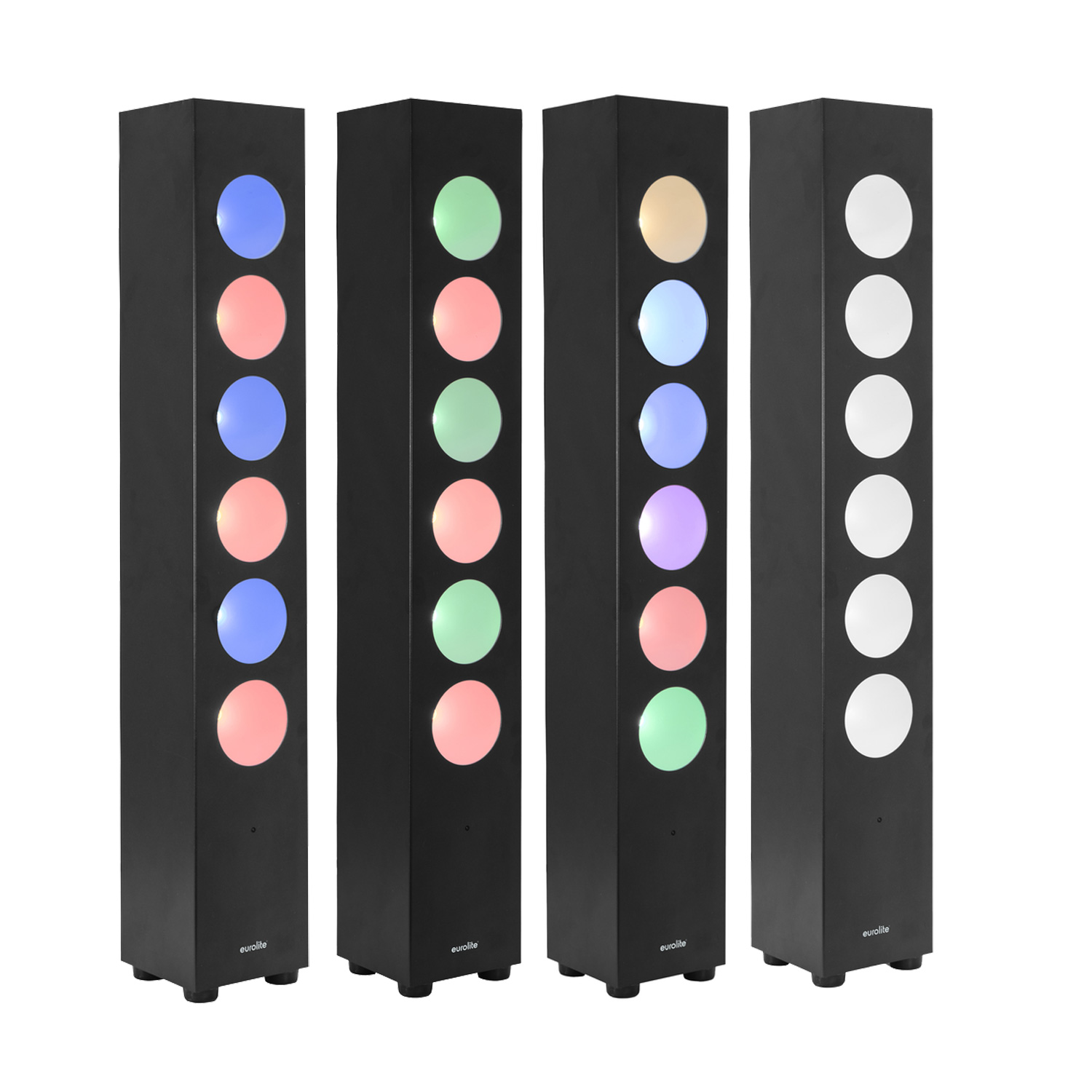 LED Lichtsäule Lichtorgel - high Power 6x 30W COB - DMX - inkl. Fernbedienung - Partyraumbeleuchtung