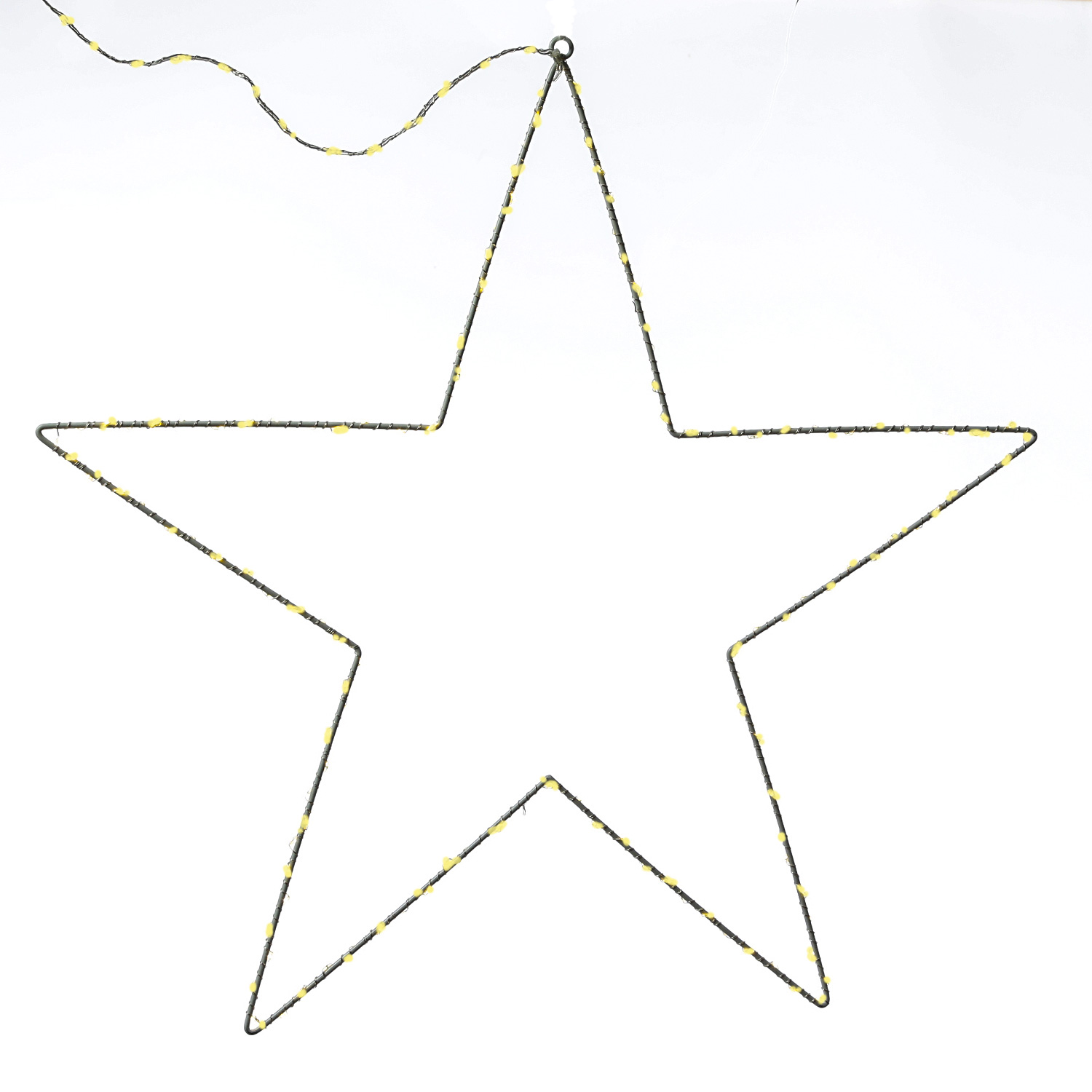 LED Stern - Metallstern - hängend - 180 warmweiße LED - H: 60cm - Timer - Außentrafo - weiß LED Stern - Metallstern - hängend - 180 warmweiße LED - H: 60cm - Timer - Außentrafo - weiß