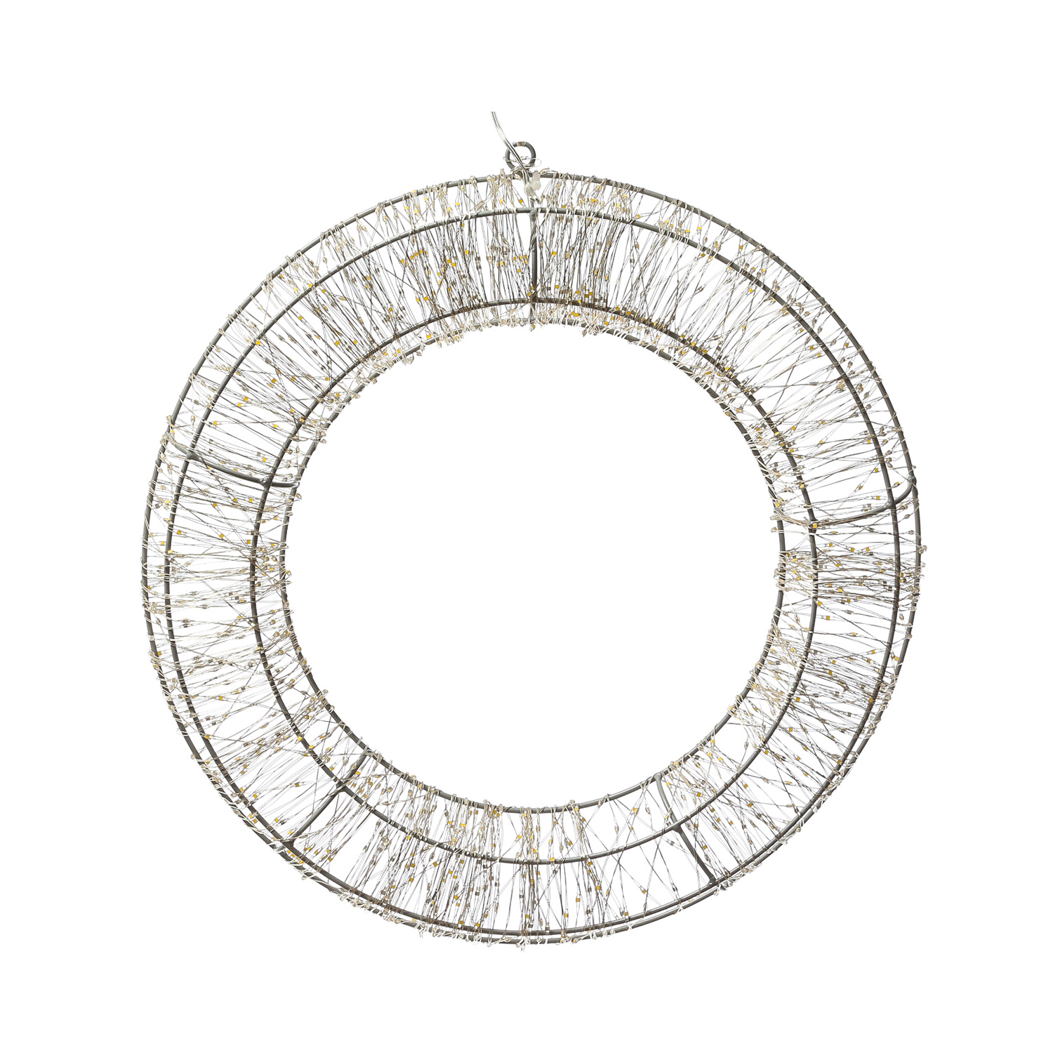 LED Kranz abgeflacht - Lichterkranz mit 1500 warmweißen LED - D: 40cm - 8Modi/Timer - Innen/Außen LED Kranz abgeflacht - Lichterkranz mit 1500 warmweißen LED - D: 40cm - 8Modi/Timer - Innen/Außen